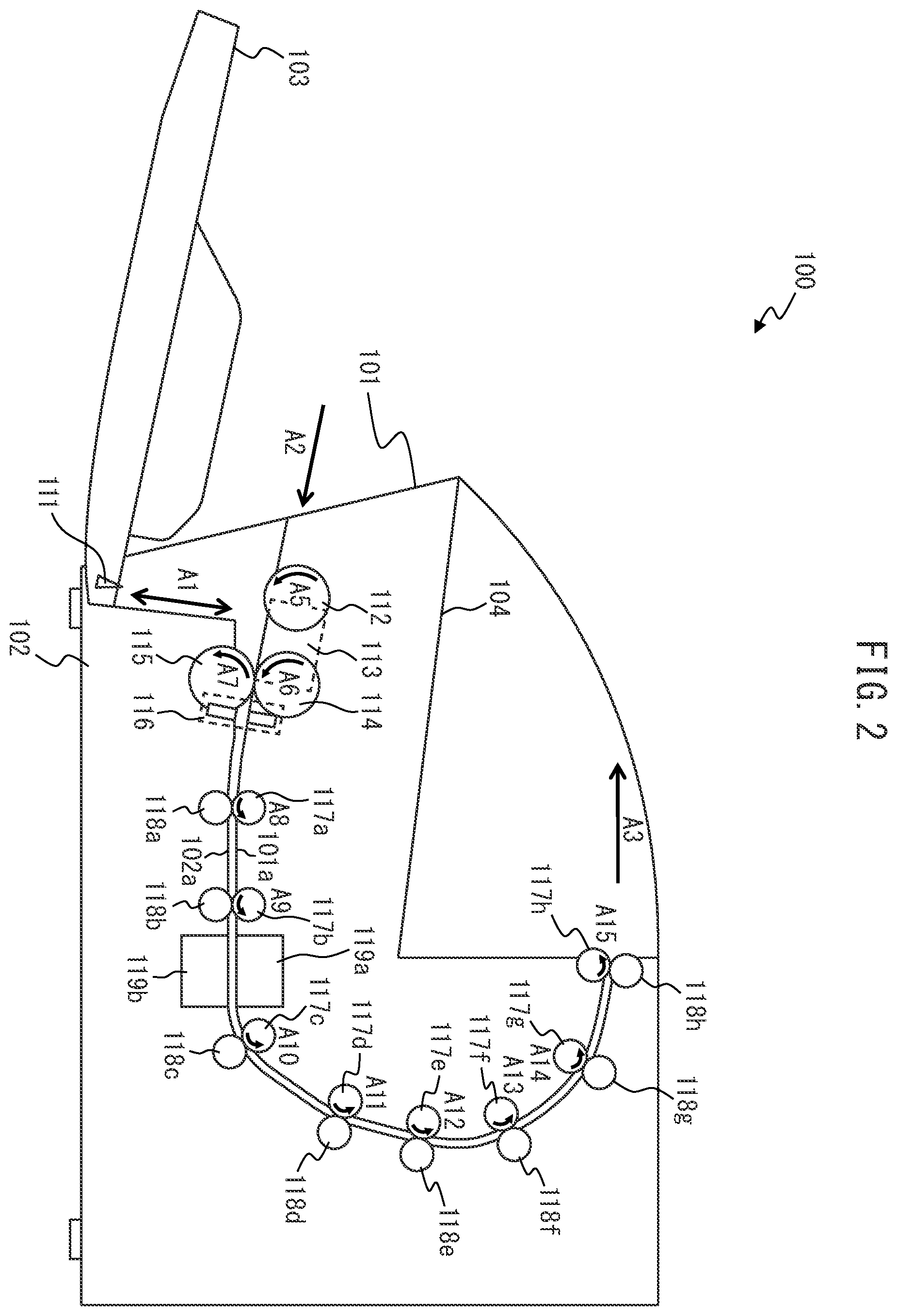 Patent US12351423 Figure 2 – Medium conveying apparatus detecting bound medium based on lift of medium