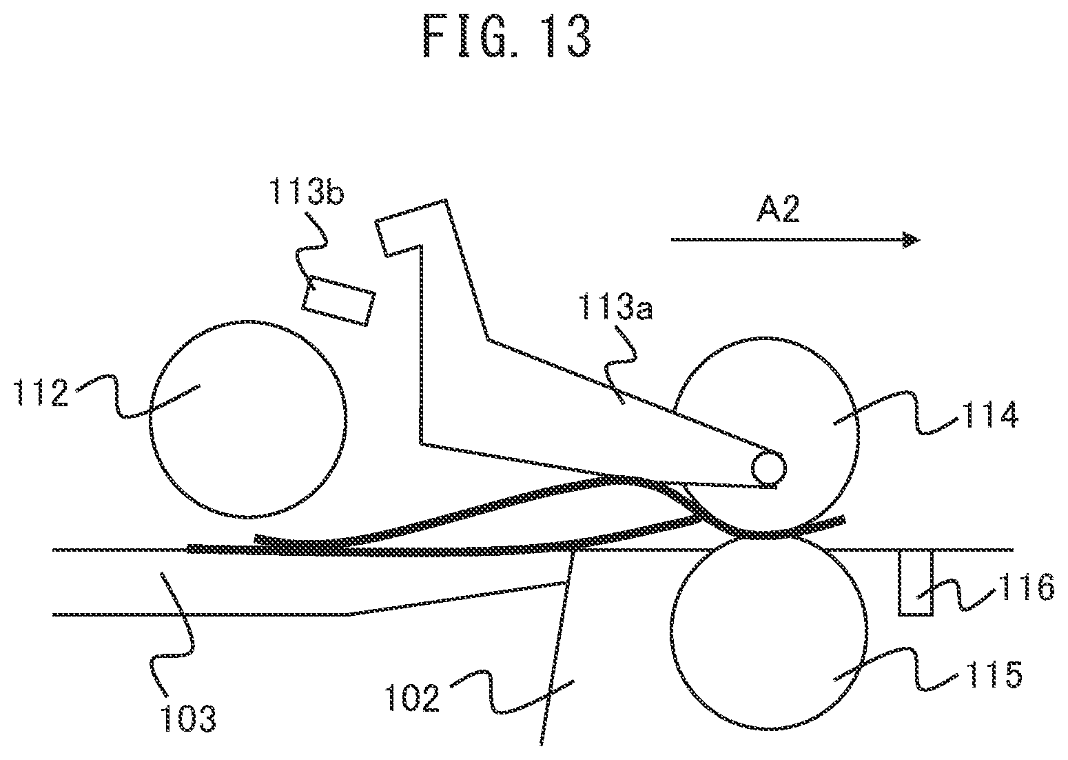 Patent US12351423 Figure 13 – Medium conveying apparatus detecting bound medium based on lift of medium