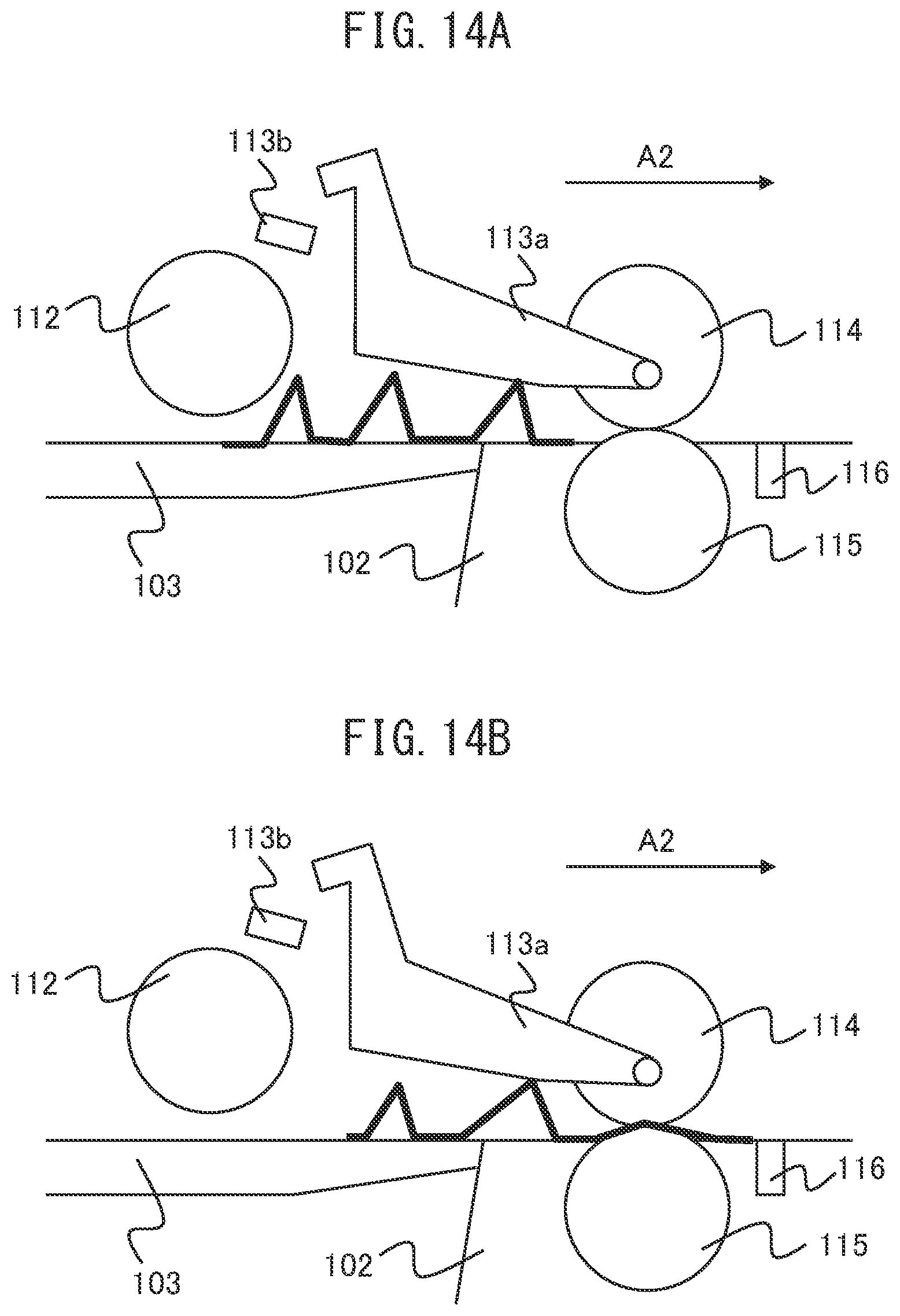 Patent US12351423 Figure 14 – Medium conveying apparatus detecting bound medium based on lift of medium