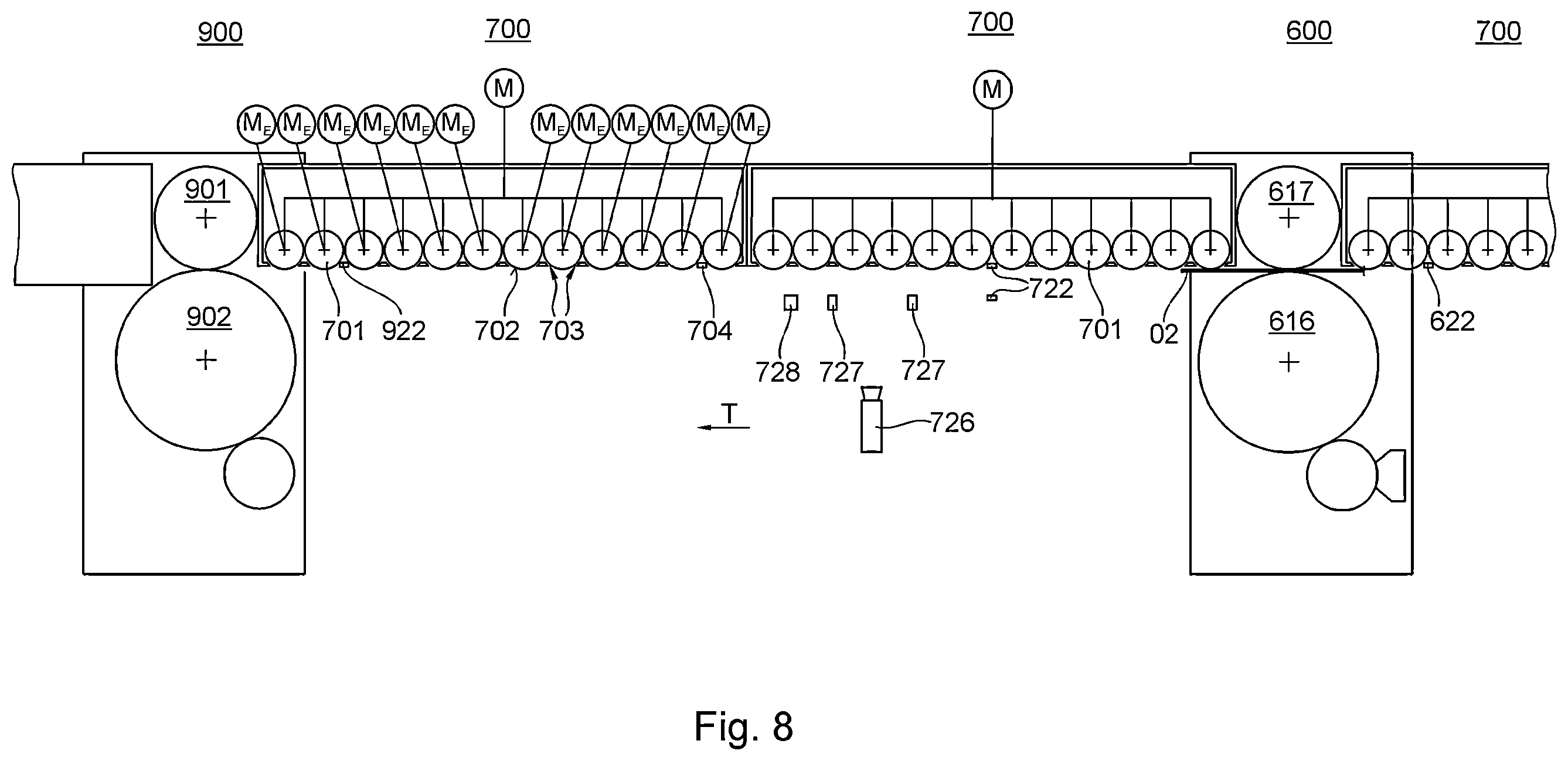 Patent US12351427 Figure 8 – Processing machine and method for activating at least one alignment segment of a processing machine