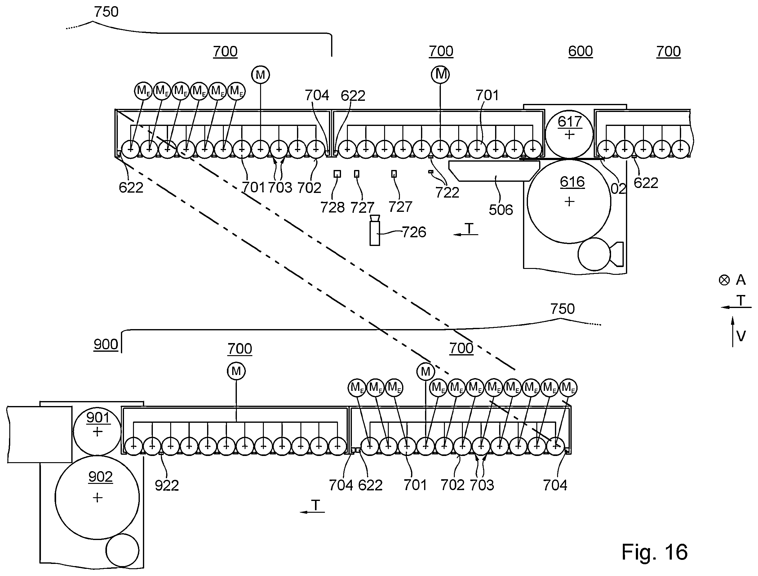 Patent US12351427 Figure 13 – Processing machine and method for activating at least one alignment segment of a processing machine