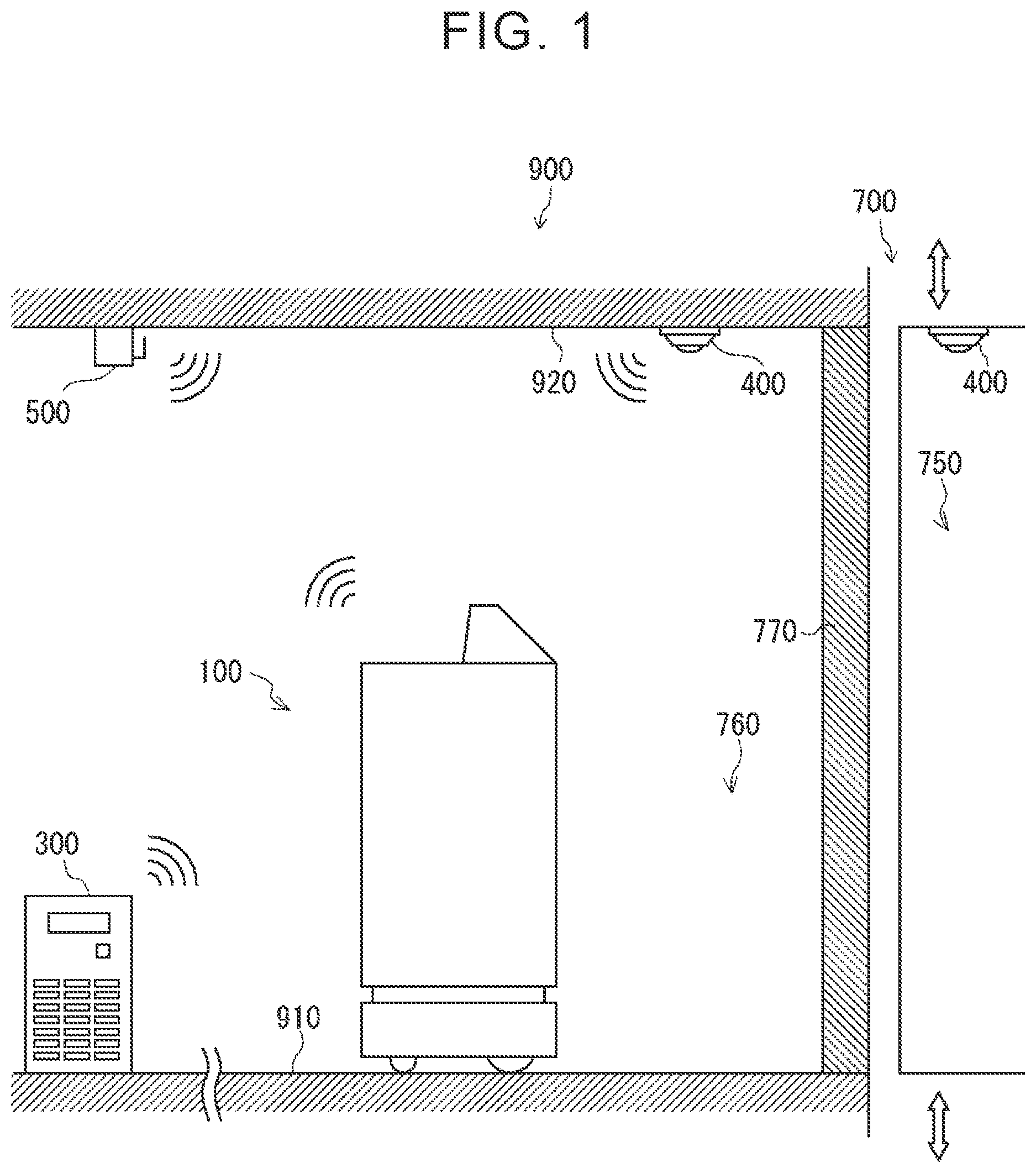 Patent US12351430 — Autonomous mobile system, autonomous mobile method, and autonomous mobile program — Figure 1