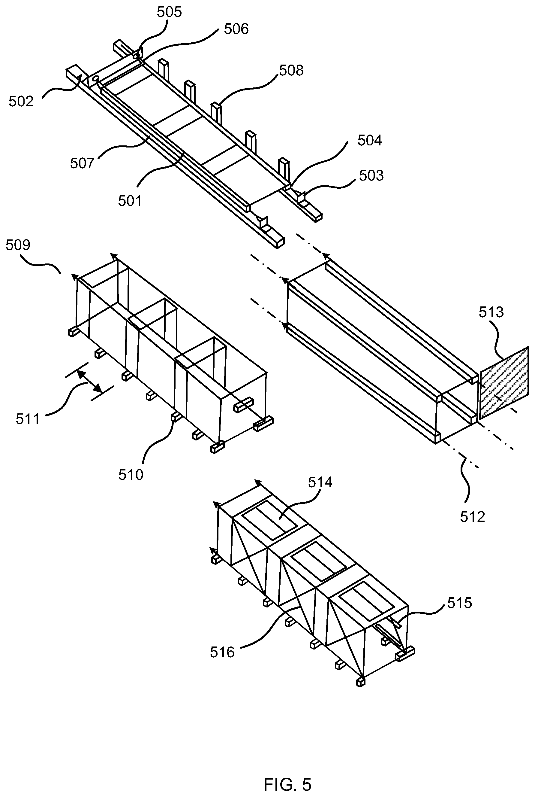 Patent US12351432 Figure 5 – Modular lift system for building cores