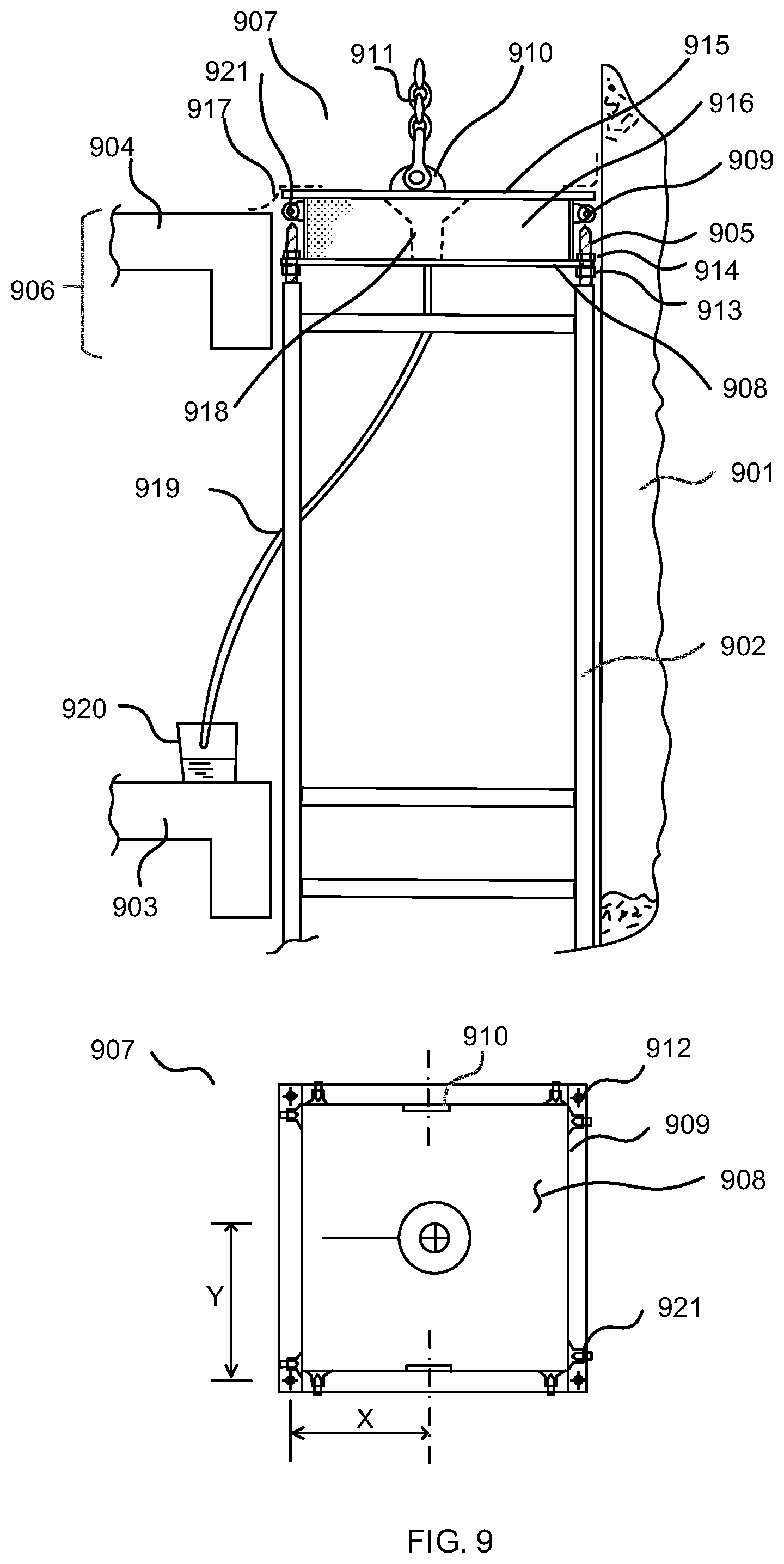 Patent US12351432 Figure 9 – Modular lift system for building cores