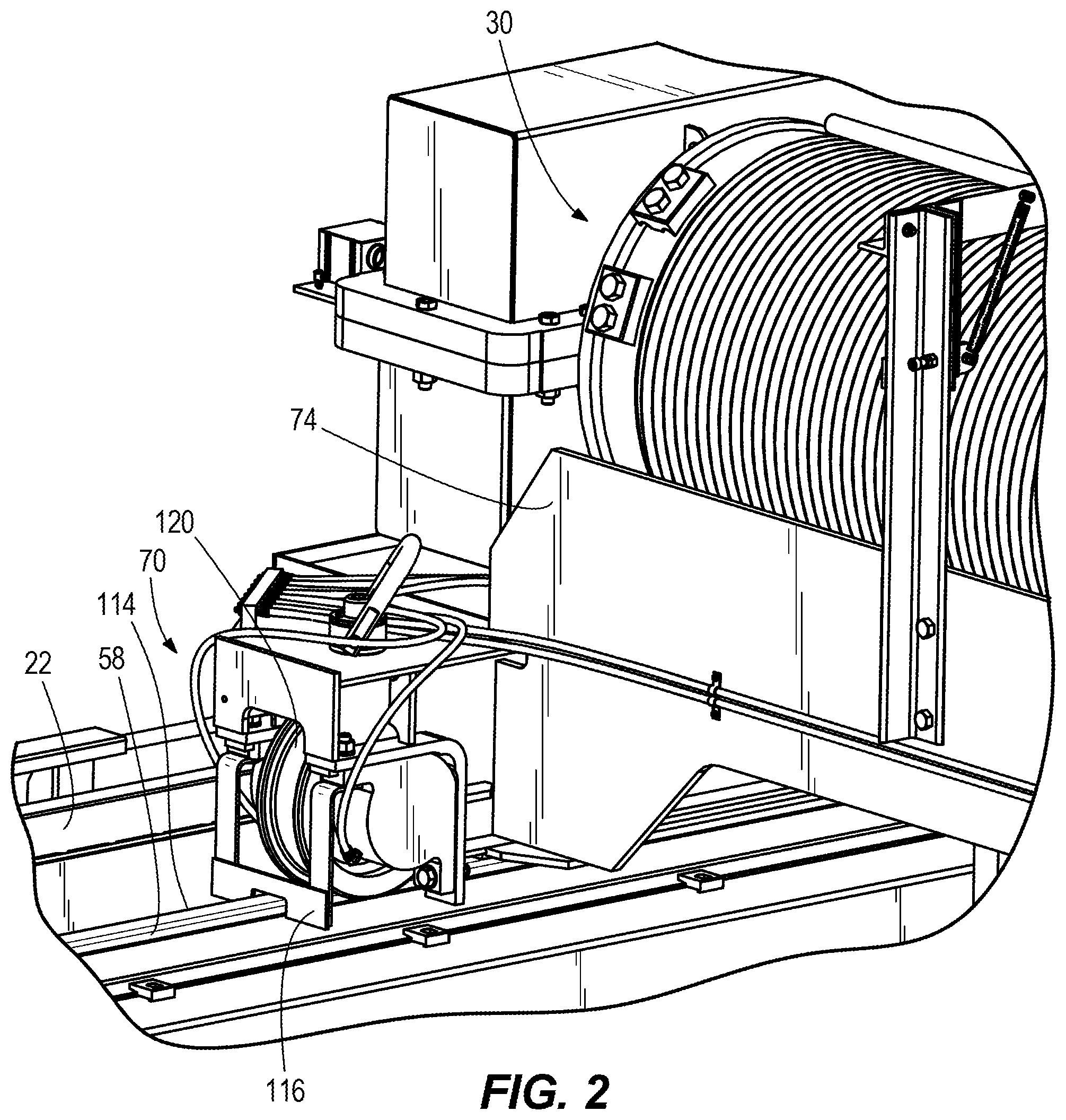Patent US12351436 Figure 2 – Structural health monitoring system for material handling systems