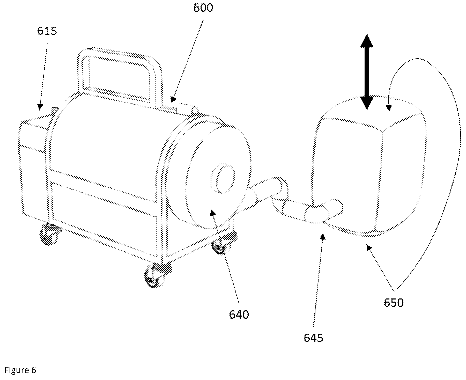 Patent US12351438 Figure 6 – Portable article lifter, separator, and compressor