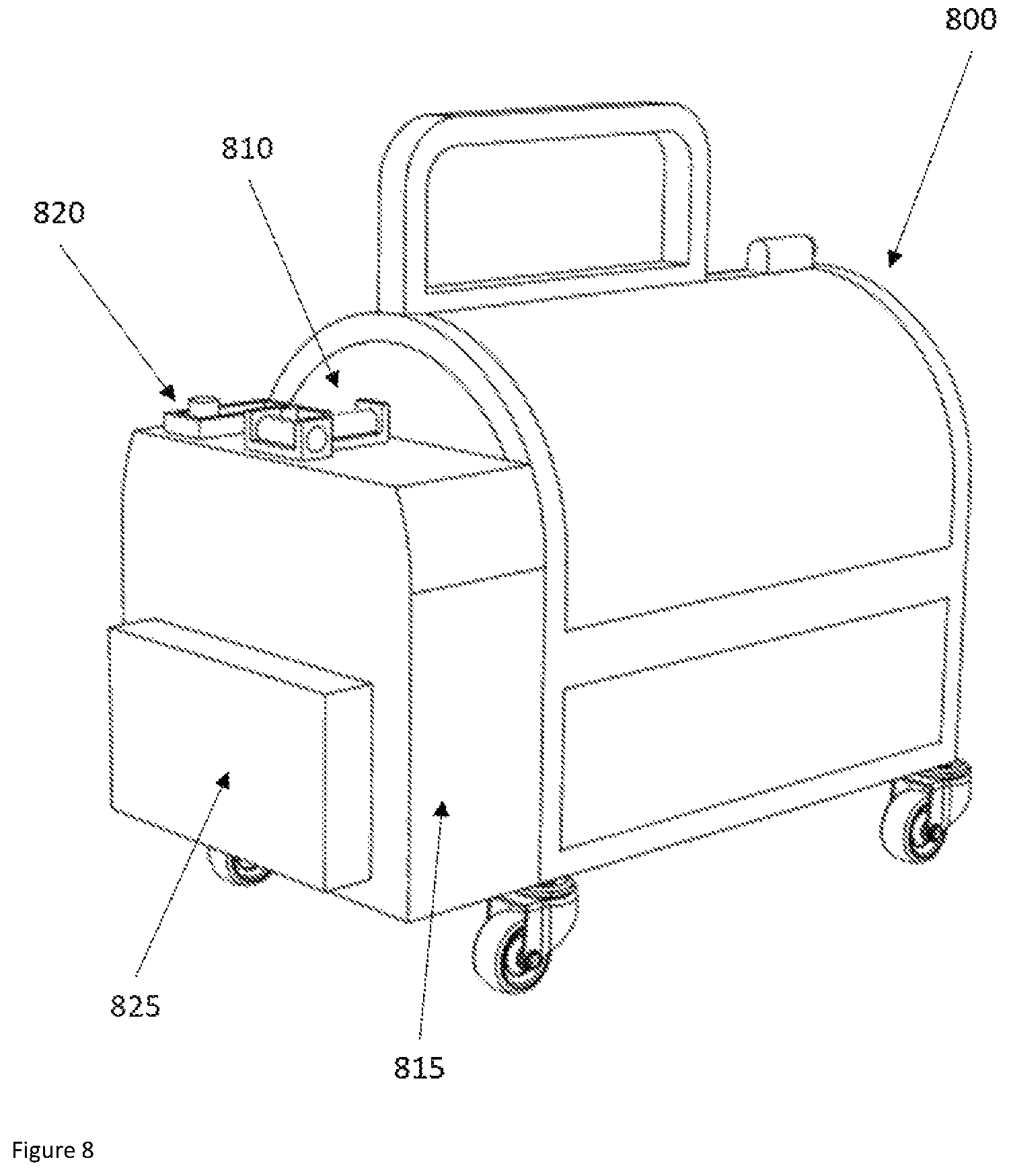 Patent US12351438 Figure 8 – Portable article lifter, separator, and compressor