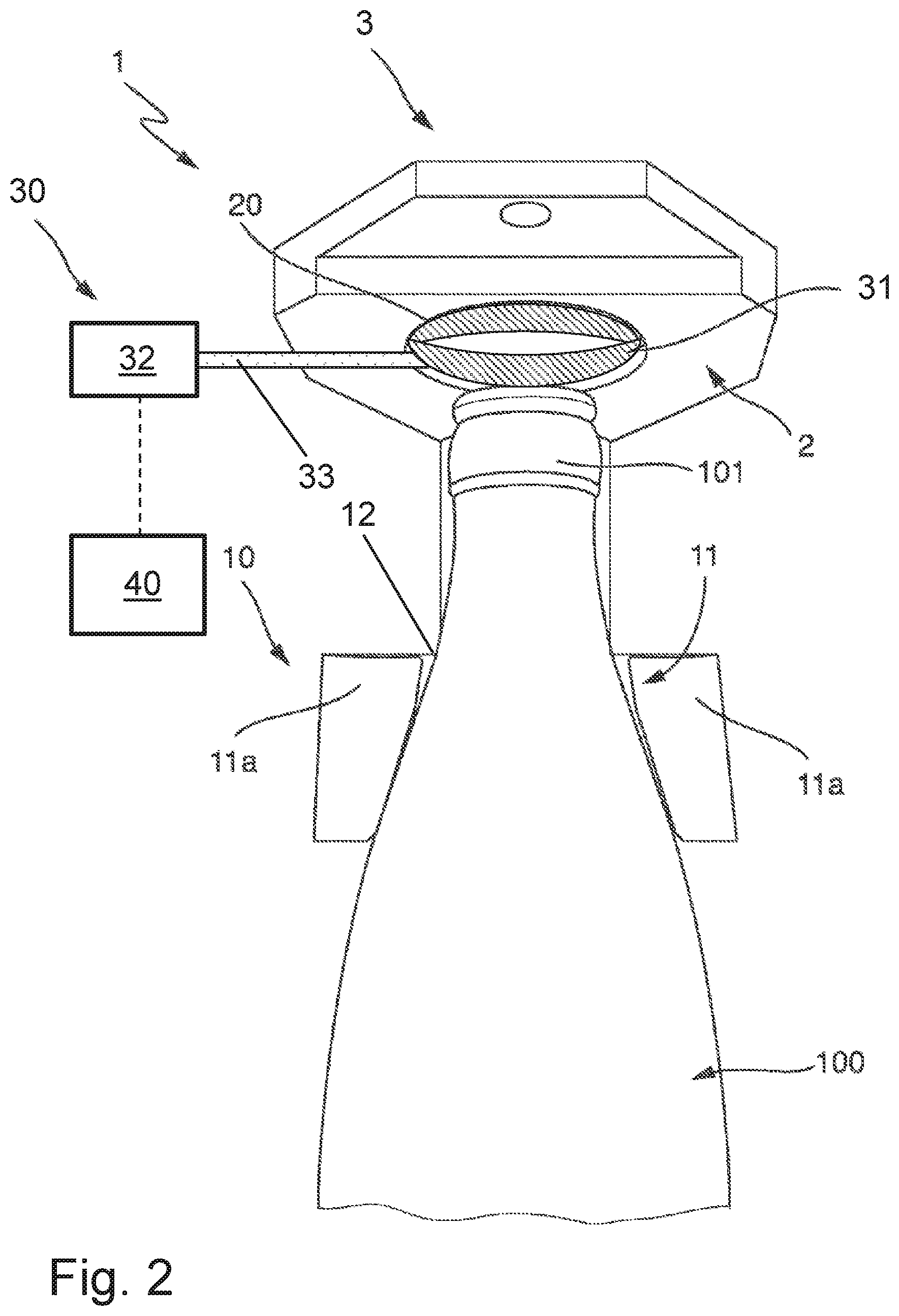 Patent US12351445 Figure 2 – Centering a container for the processing thereof