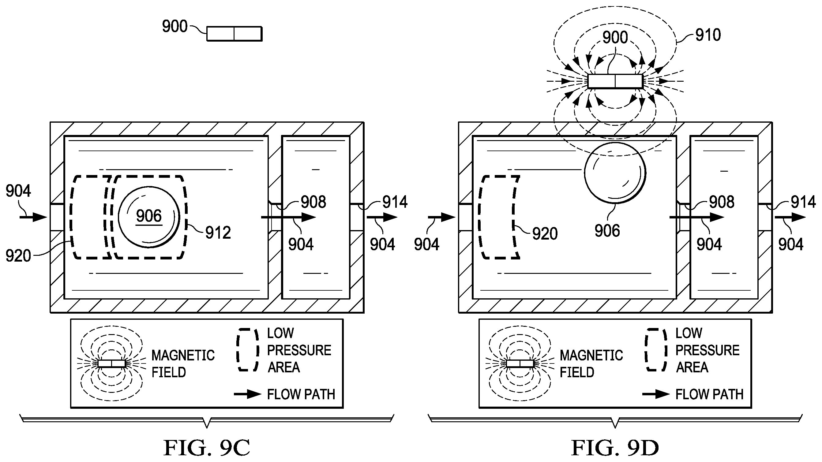 Patent US12351446 Figure 6 – Magnetically controlled valve using a blocking device and a movement device