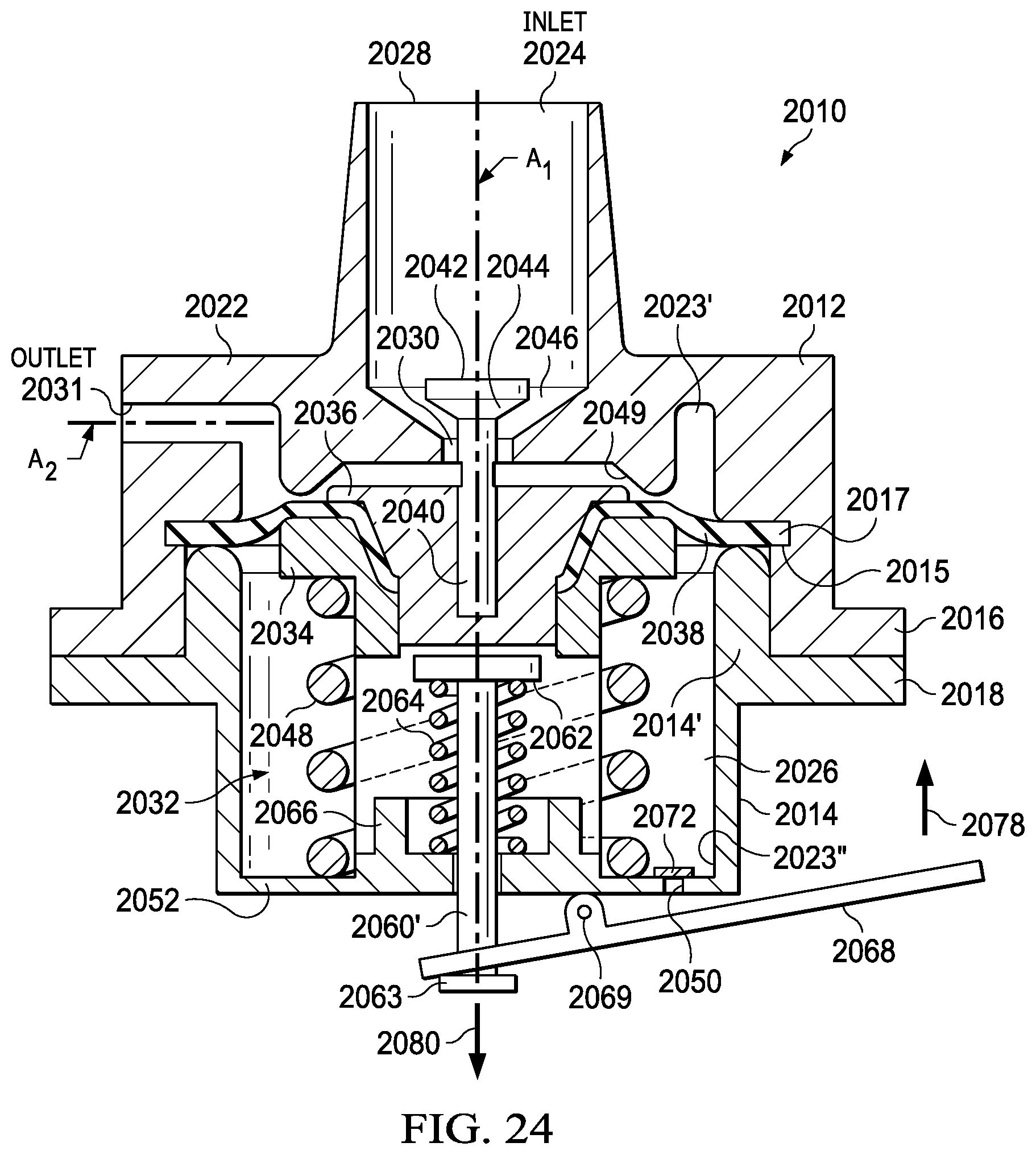 Patent US12351446 Figure 17 – Magnetically controlled valve using a blocking device and a movement device