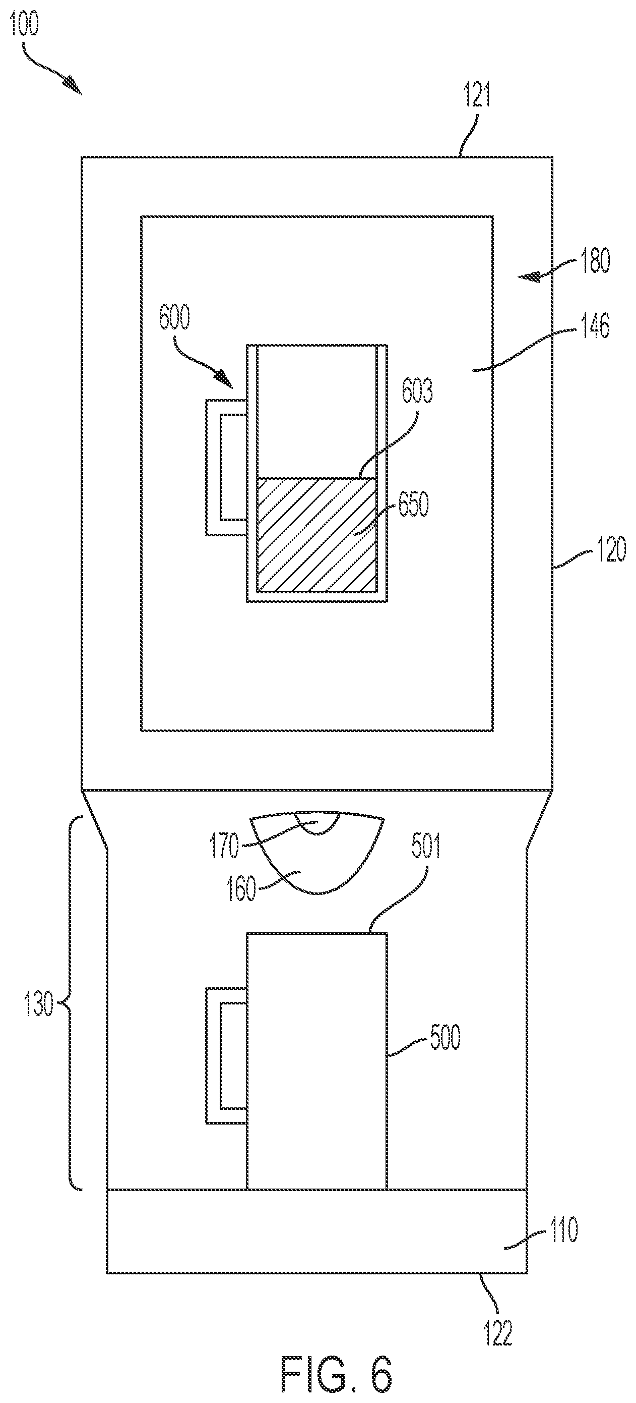 Patent US12351448 Figure 6 – Beverage dispenser with beverage-level indicator