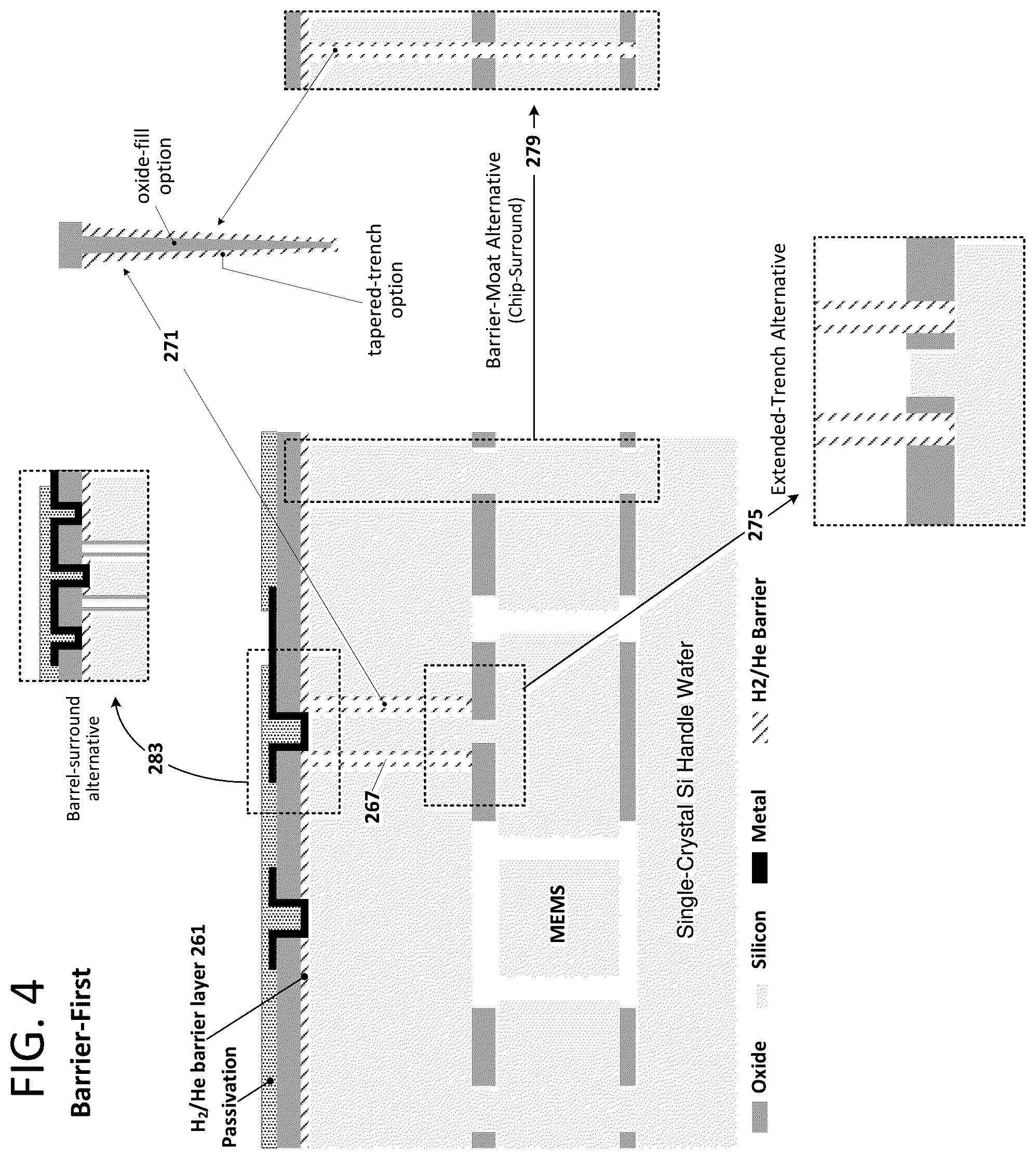 Patent US12351452 Figure 3 – MEMS with small-molecule barricade