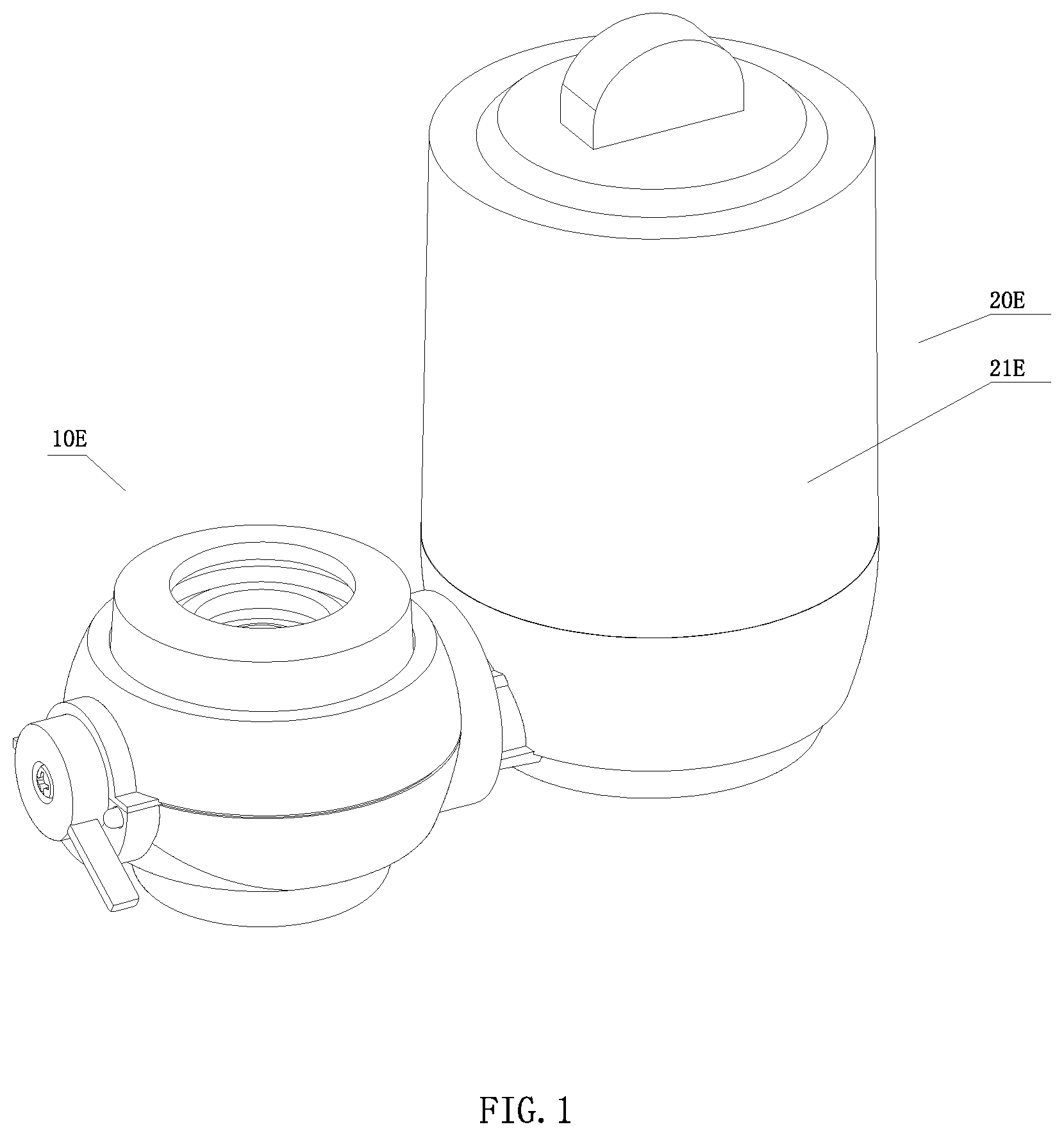 Patent US12351479 Figure 1 – Faucet water purifier and filtering device for use in faucet water purifier