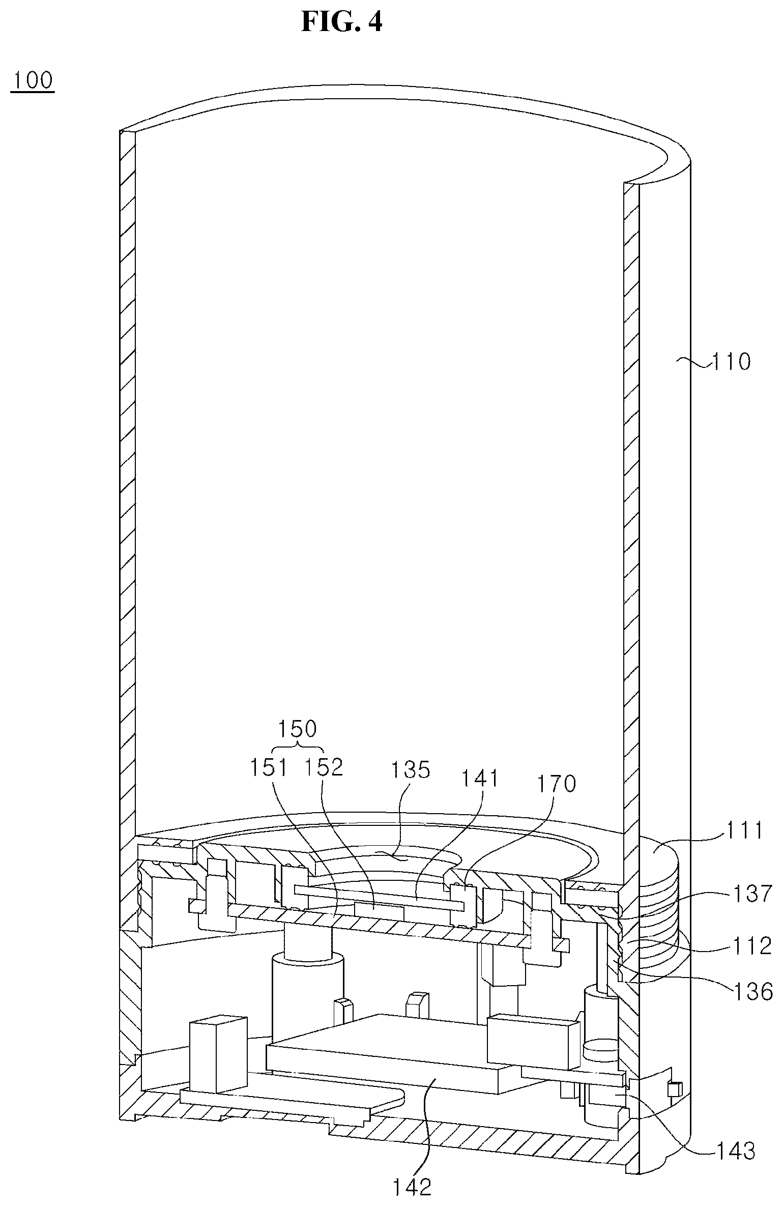 Patent US12351488 Figure 4 – Portable water bottle having a UV light sterilization module
