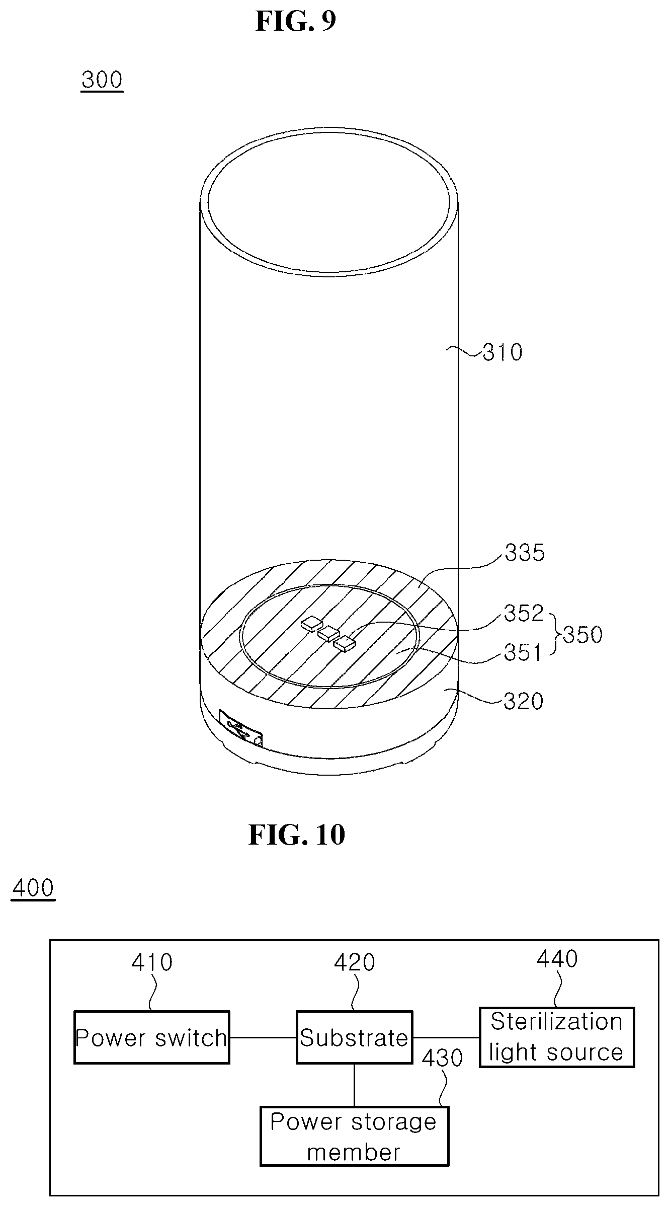 Patent US12351488 Figure 7 – Portable water bottle having a UV light sterilization module
