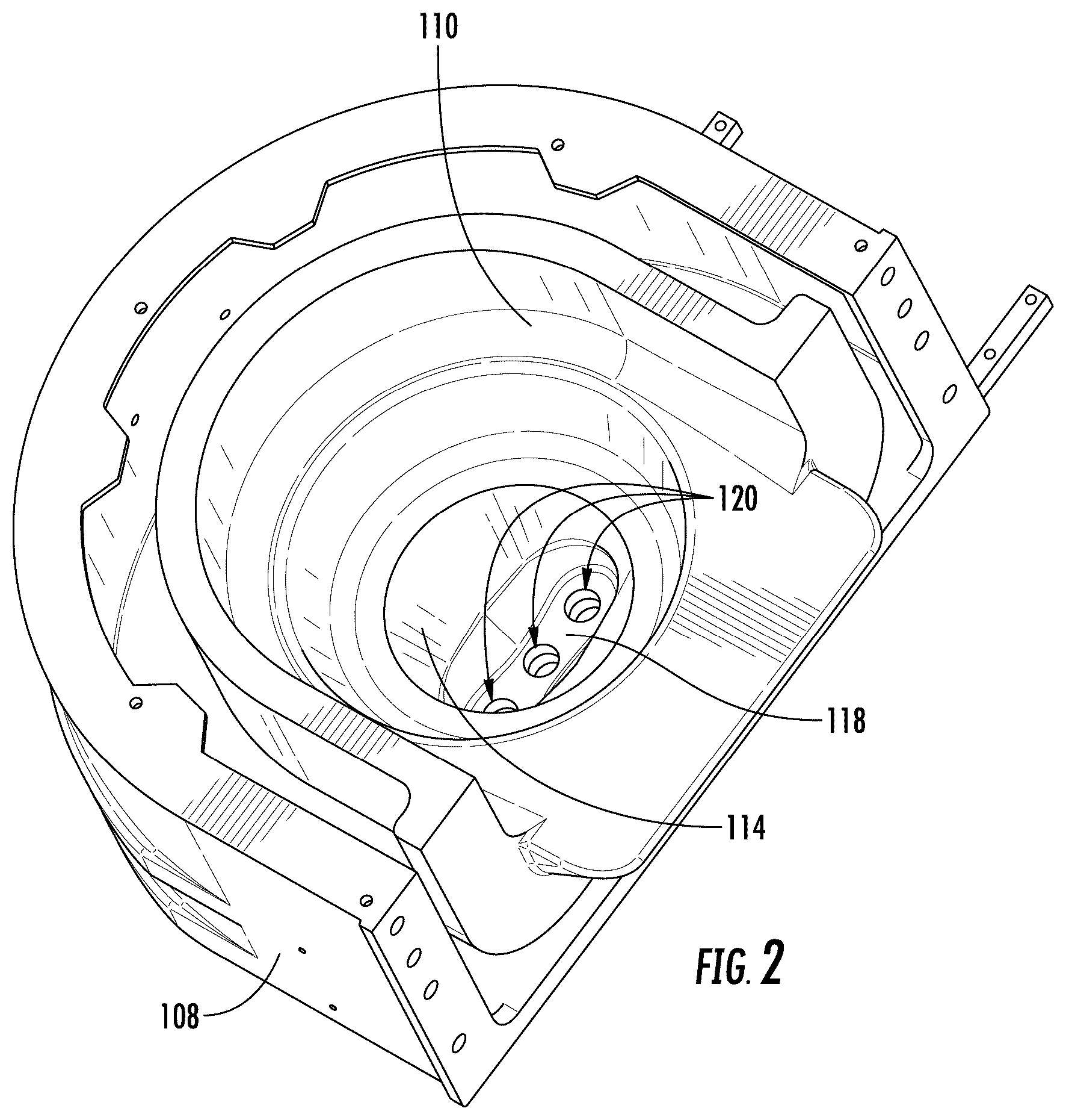 Patent US12351505 Figure 2 – Orifice plate change system, glass feeding assembly incorporating an orifice plate change system, and methods