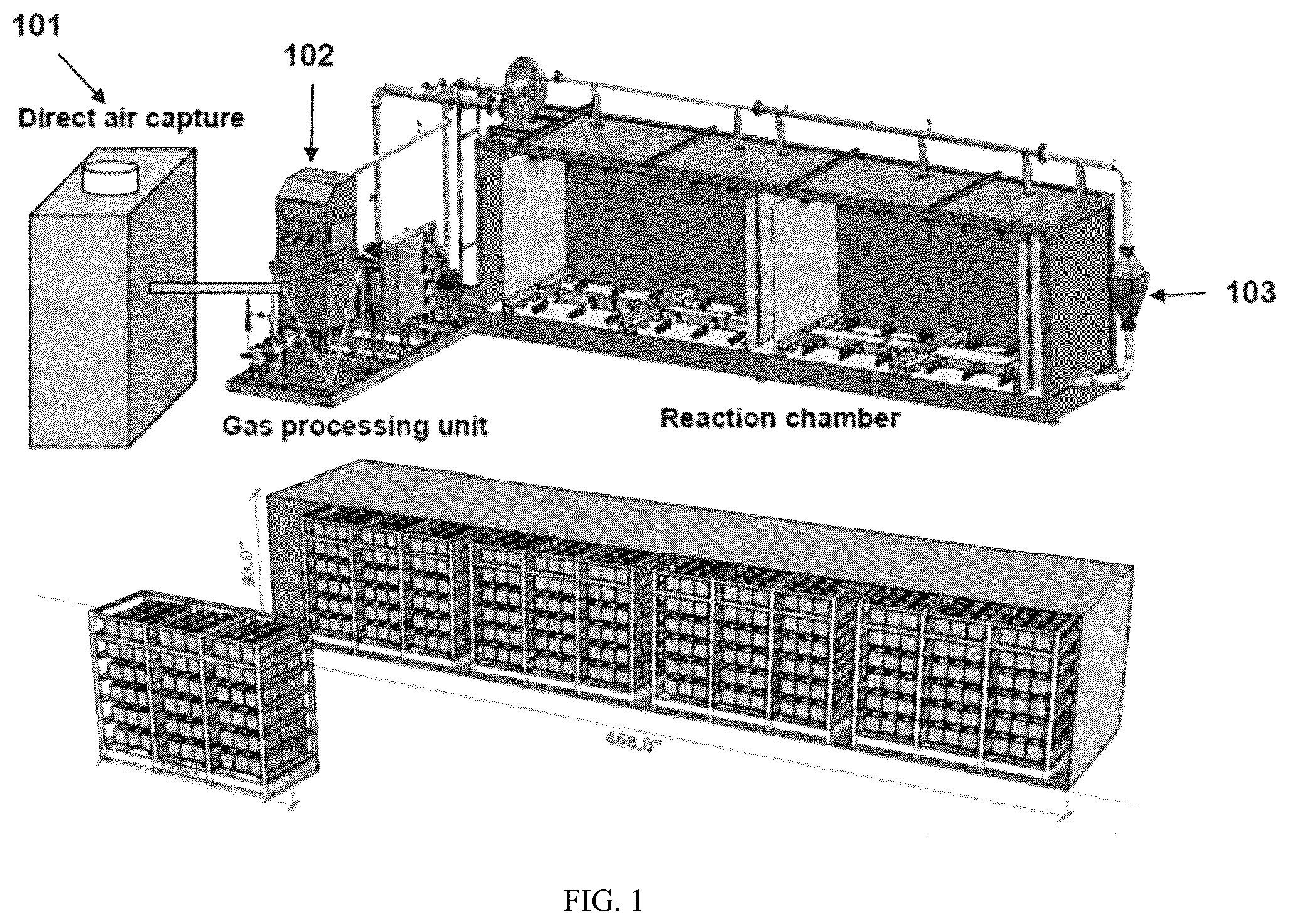 Patent US12351527 — Integration of direct air capture system into CO 2 mineralization process of concretes and aggregates — Figure 1