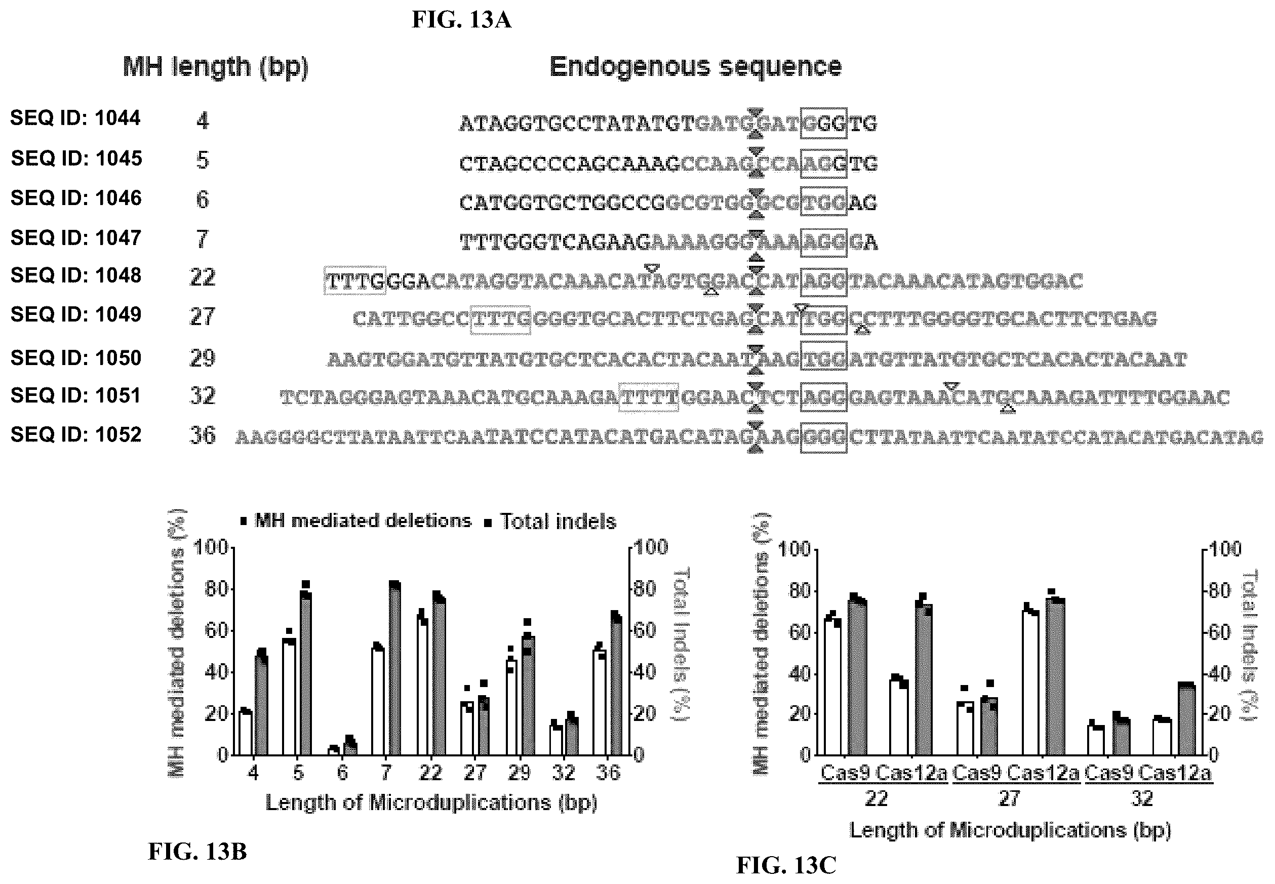 Patent US12351836 Figure 13 – Microhomology mediated repair of microduplication gene mutations