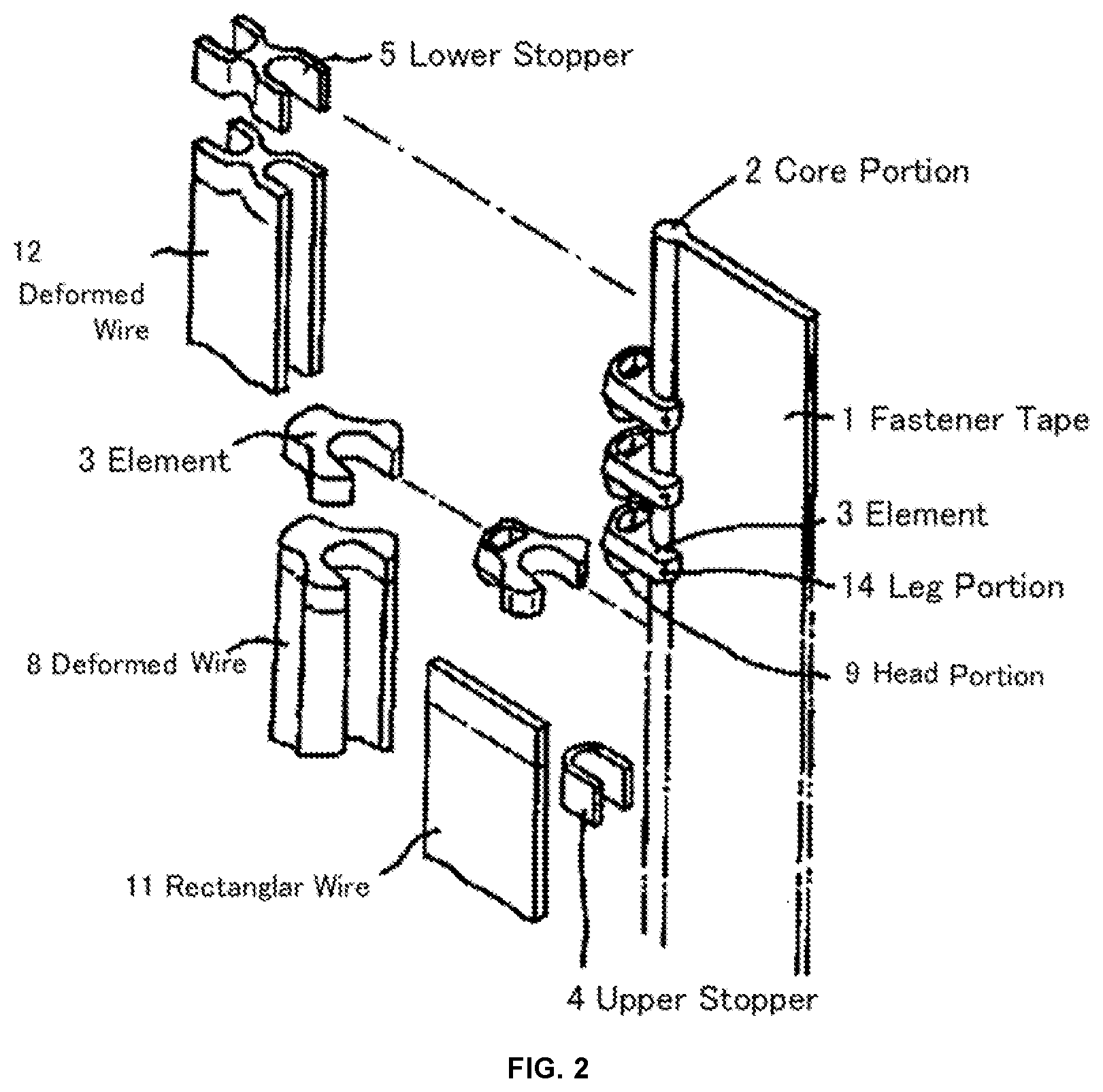 Patent US12351895 Figure 2 – Aluminum alloy fastening member, fastener chain and method for producing aluminum alloy fastening member