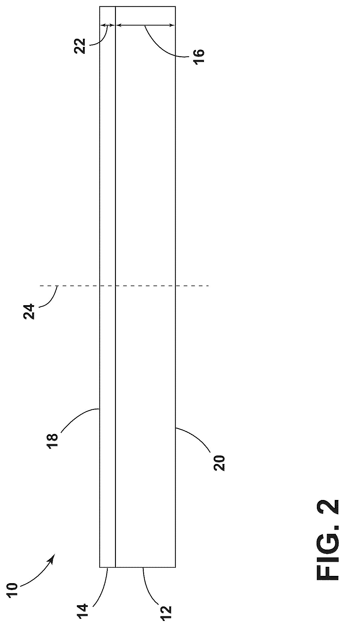 Patent US12351899 Figure 2 – Transparent article with a body and metal oxide disposed directly on the body, facilitating deposition of an electrically conductive and transparent ultra-thin metal film of a noble metal, and method of forming the same