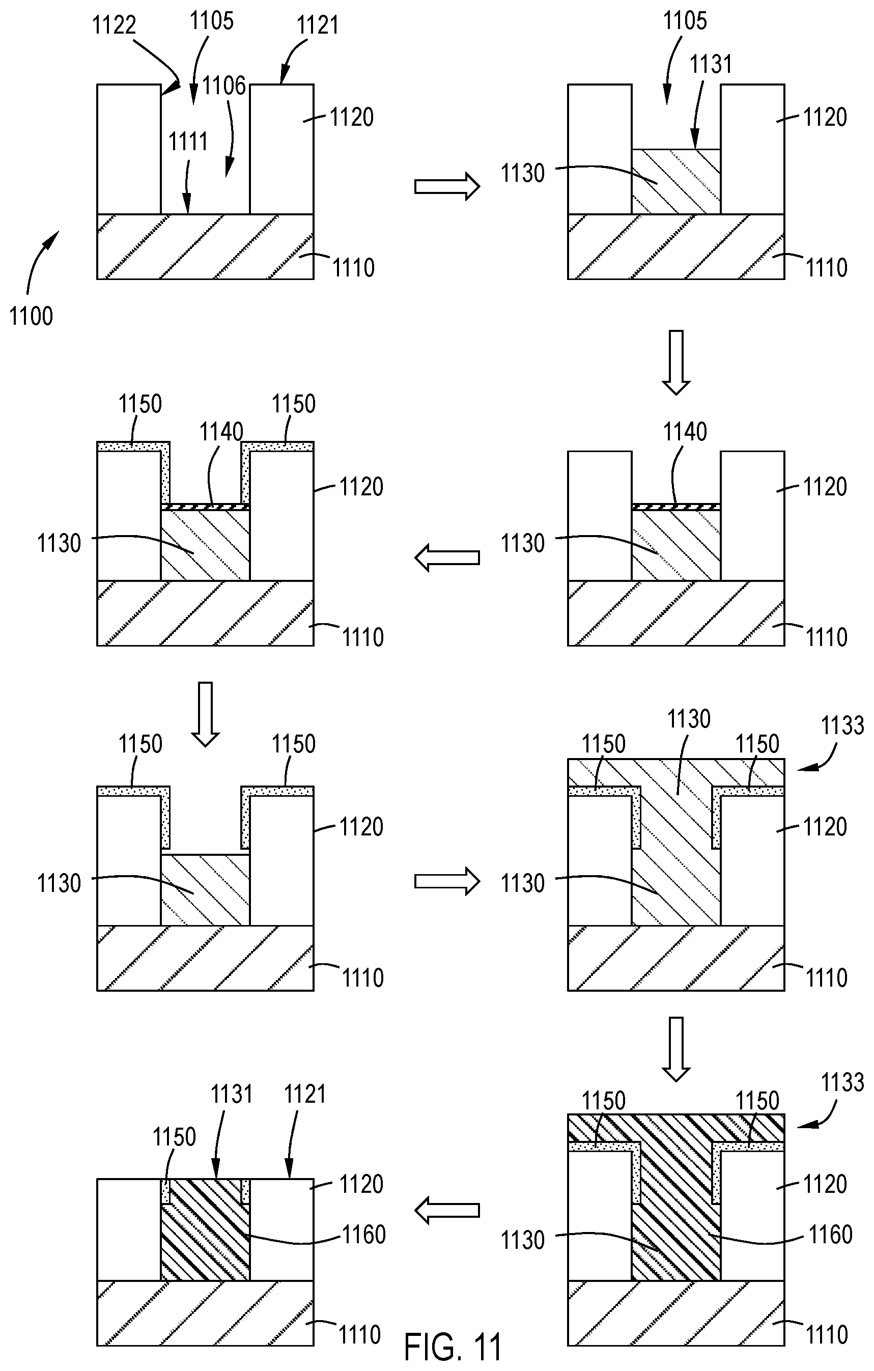 Patent US12351909 Figure 10 – Gap fill methods using catalyzed deposition