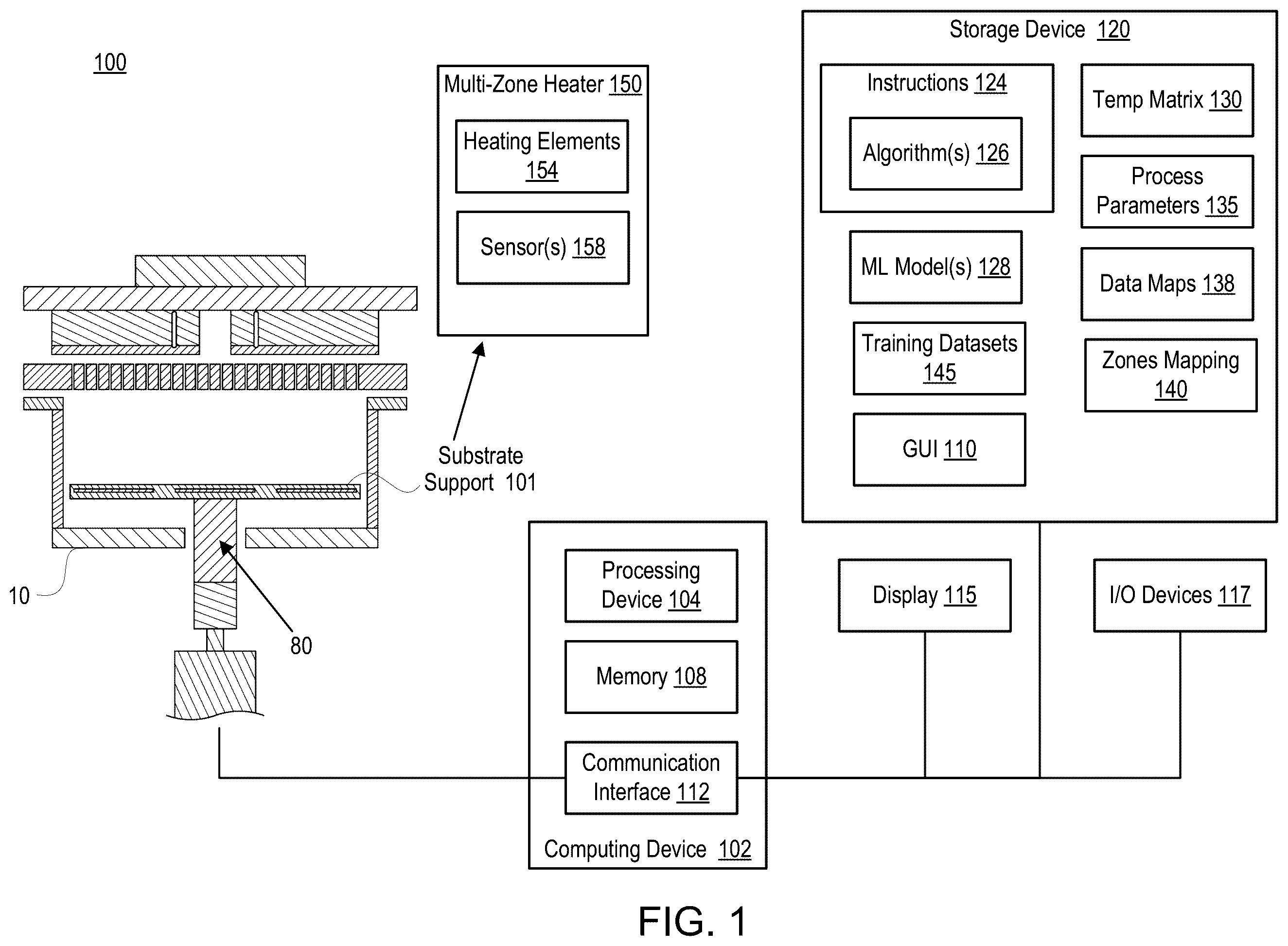 Patent US12351917 Figure 1 – Multi-zone heater tuning in substrate heater