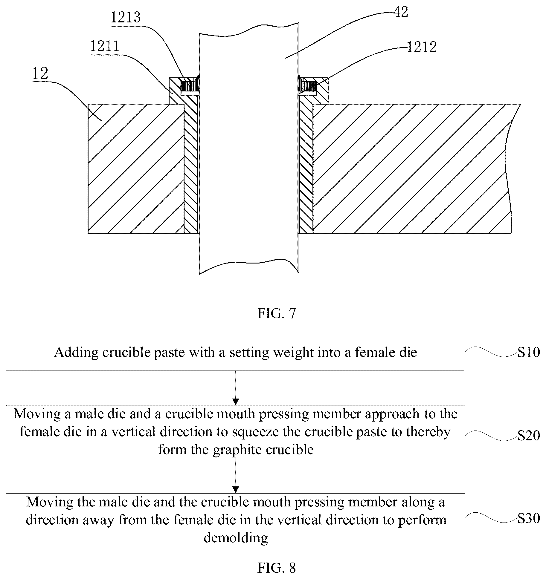 Patent US12351927 Figure 5 – Forming device and preparation method of graphite crucible