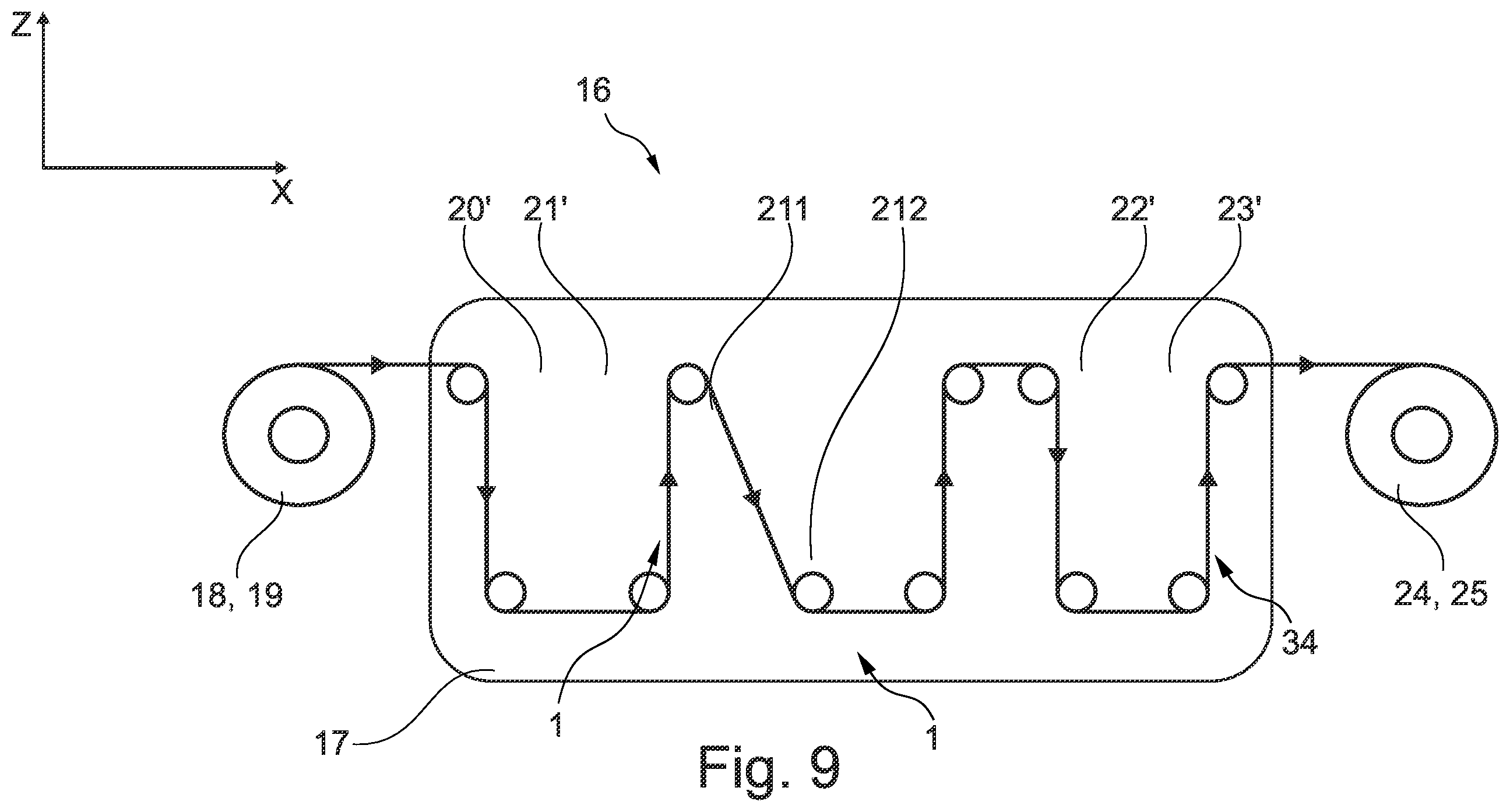 Patent US12351935 Figure 8 – Distribution system for a process fluid for chemical and/or electrolytic surface treatment of a substrate