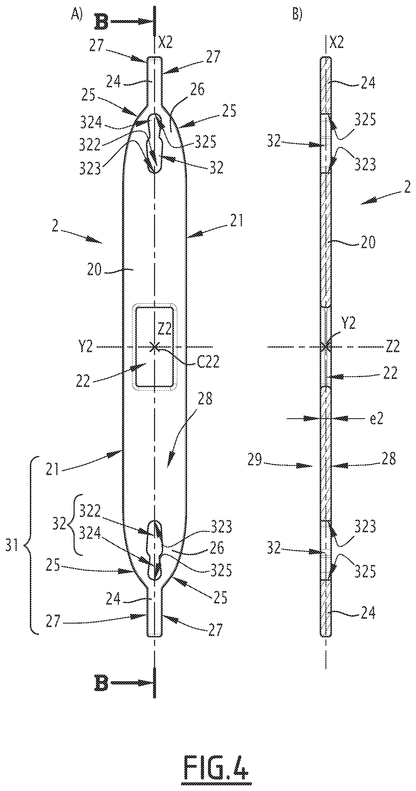 Patent US12351950 Figure 4 – Heddle for weaving loom and weaving loom provided with such a heddle