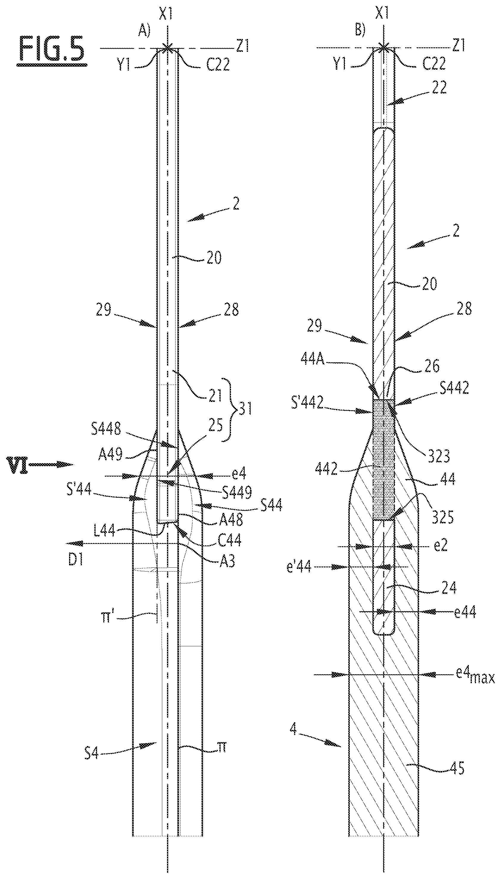 Patent US12351950 Figure 5 – Heddle for weaving loom and weaving loom provided with such a heddle