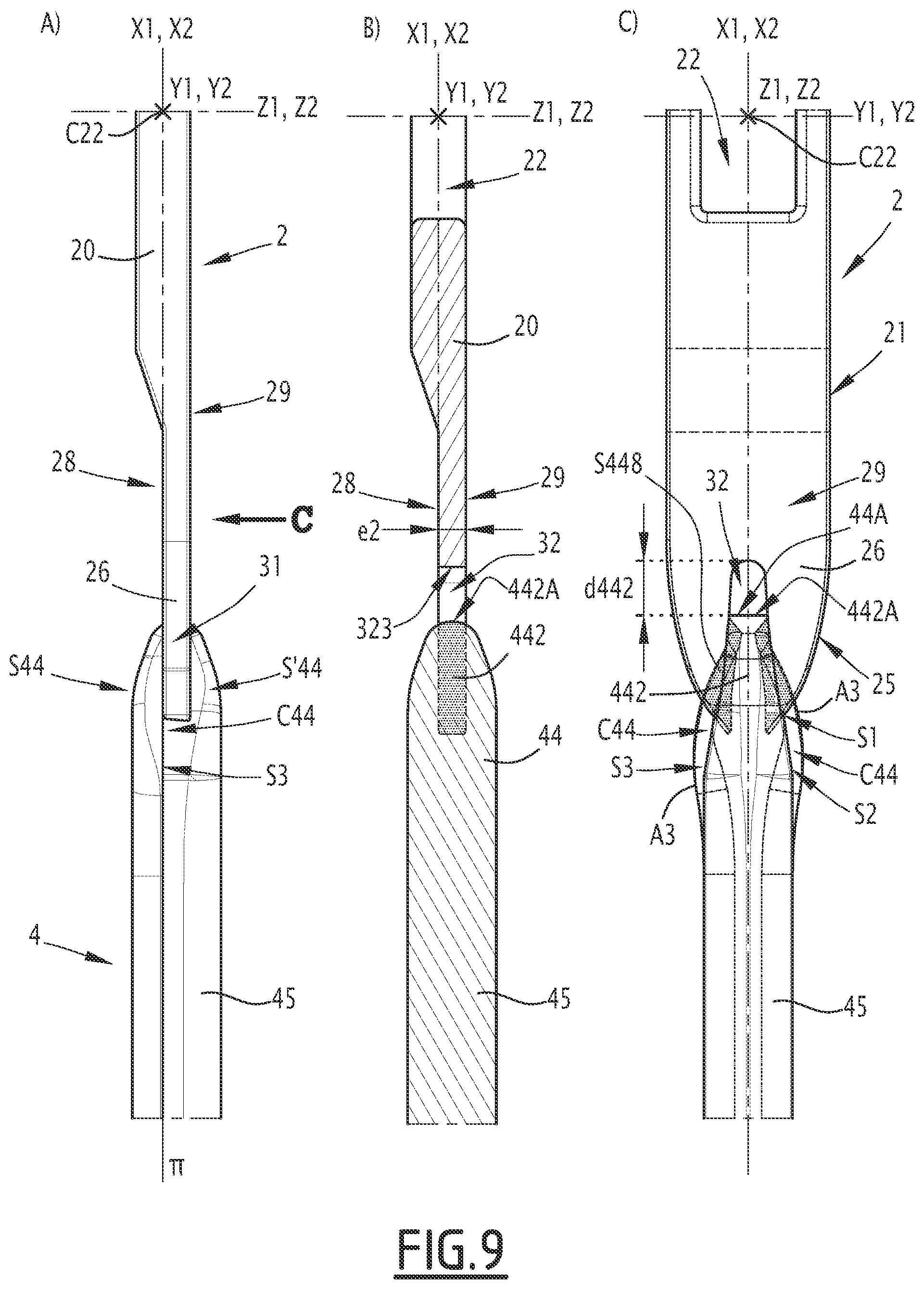 Patent US12351950 Figure 9 – Heddle for weaving loom and weaving loom provided with such a heddle