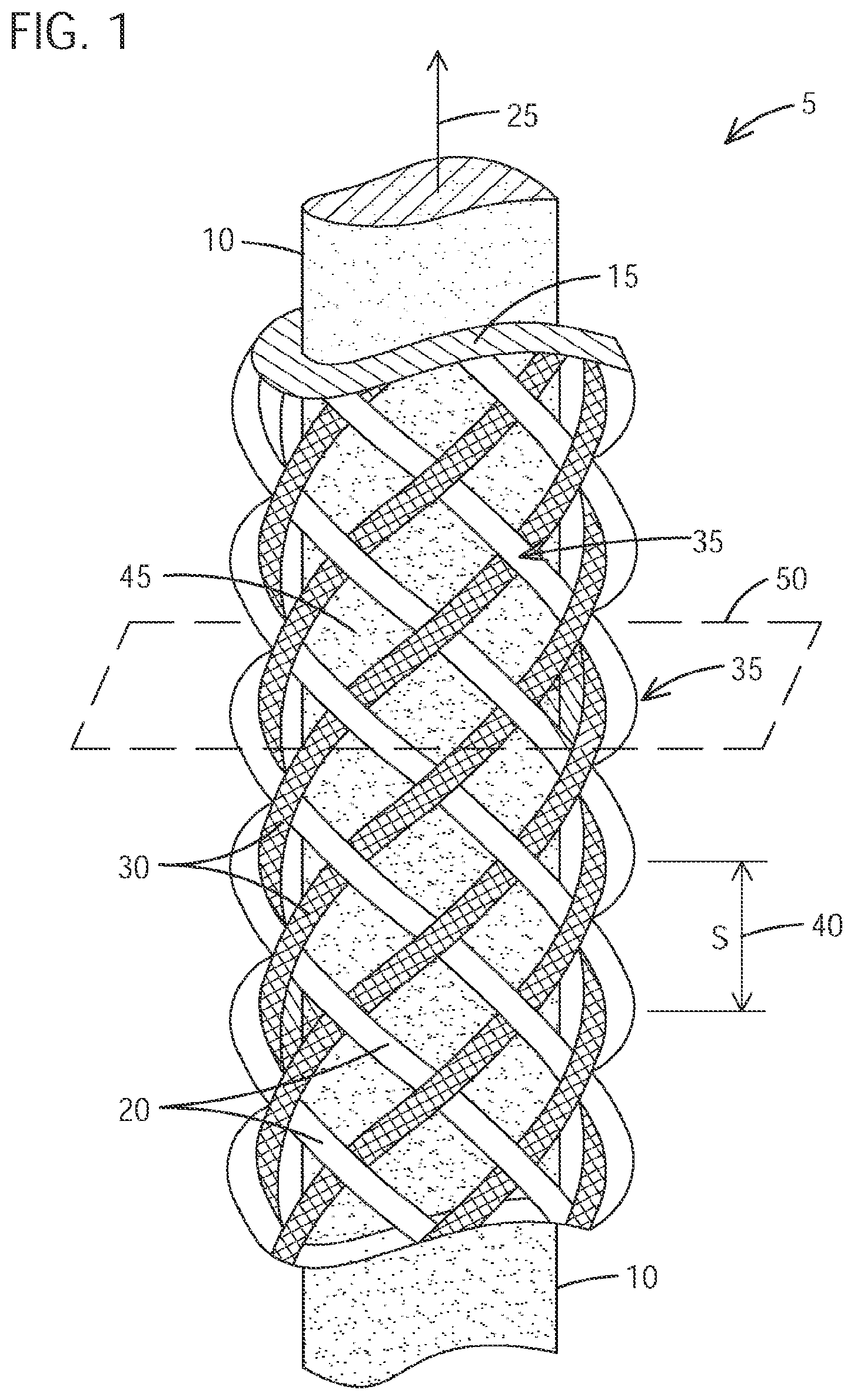 Patent US12351957 Figure 1 – Braided jackets with low thickness
