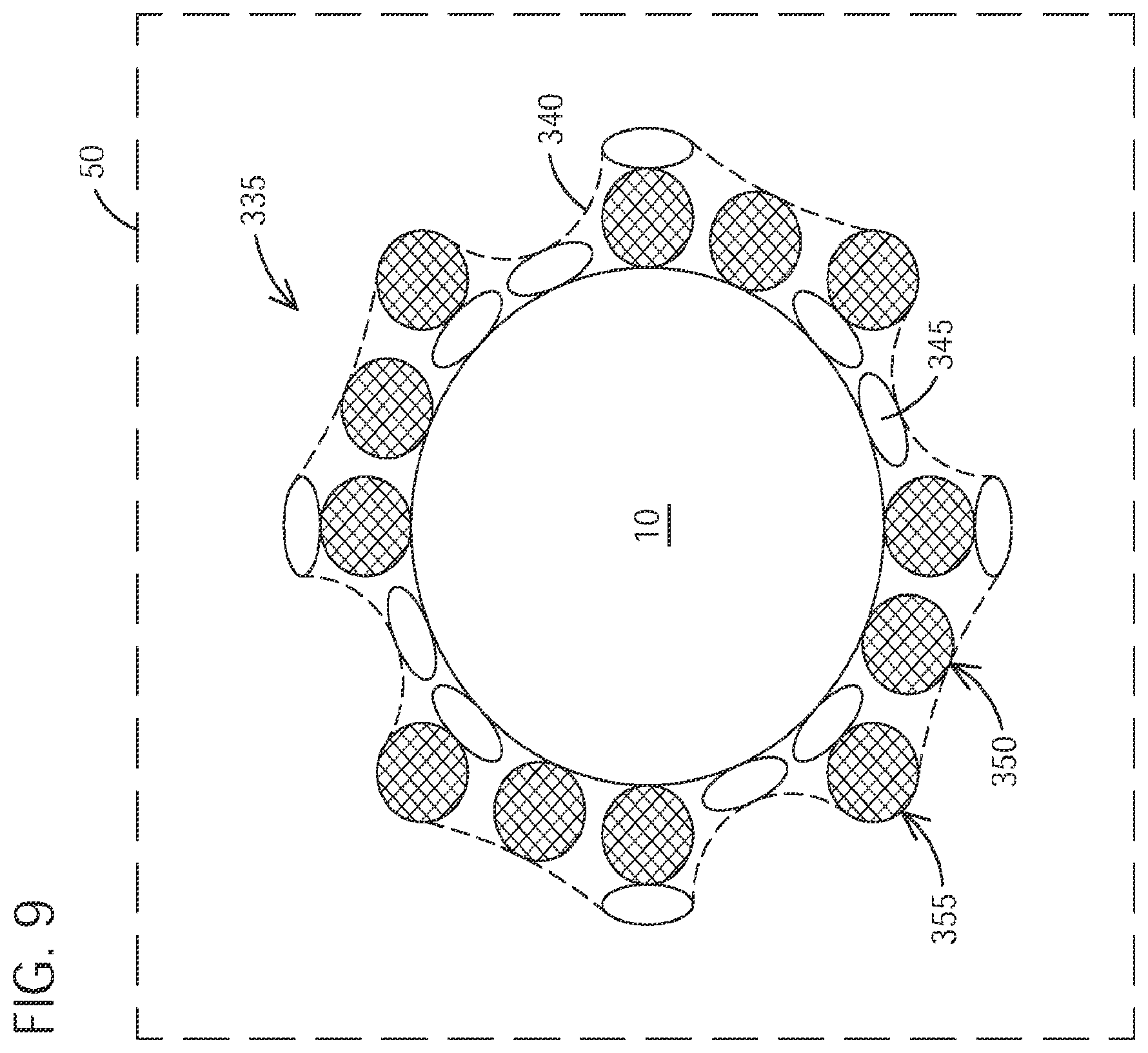 Patent US12351957 Figure 9 – Braided jackets with low thickness
