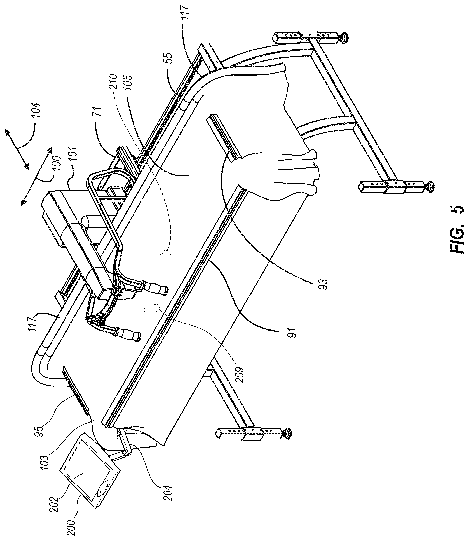 Patent US12351961 Figure 5 – Sewing frame with workspace edge warning system