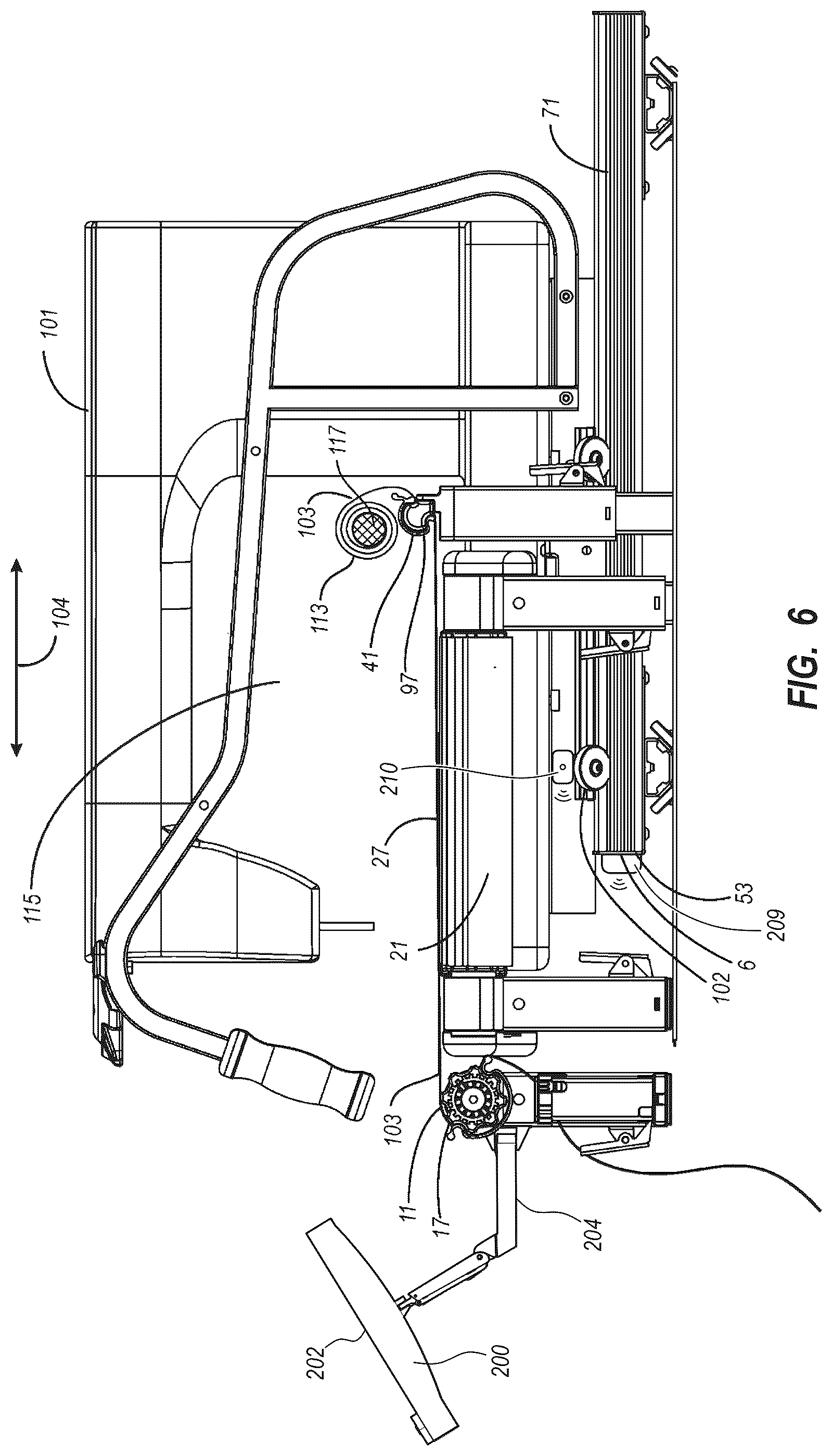 Patent US12351961 Figure 6 – Sewing frame with workspace edge warning system