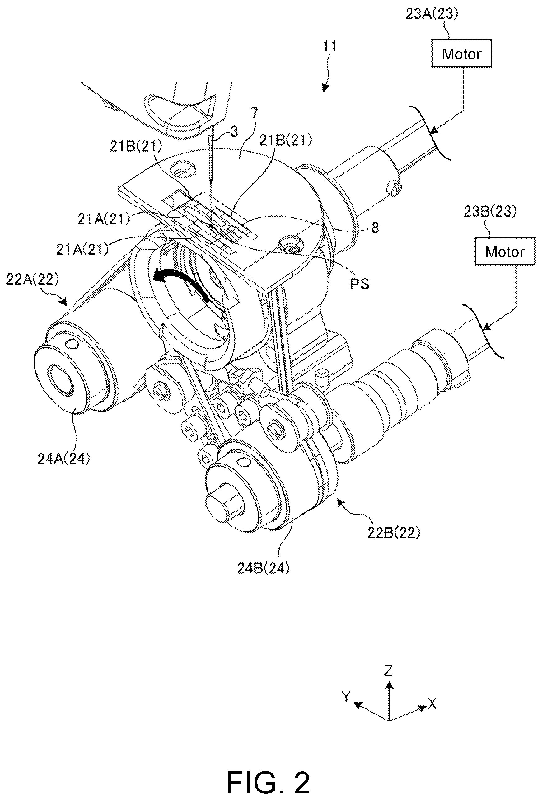 Patent US12351962 Figure 2 – Sewing machine