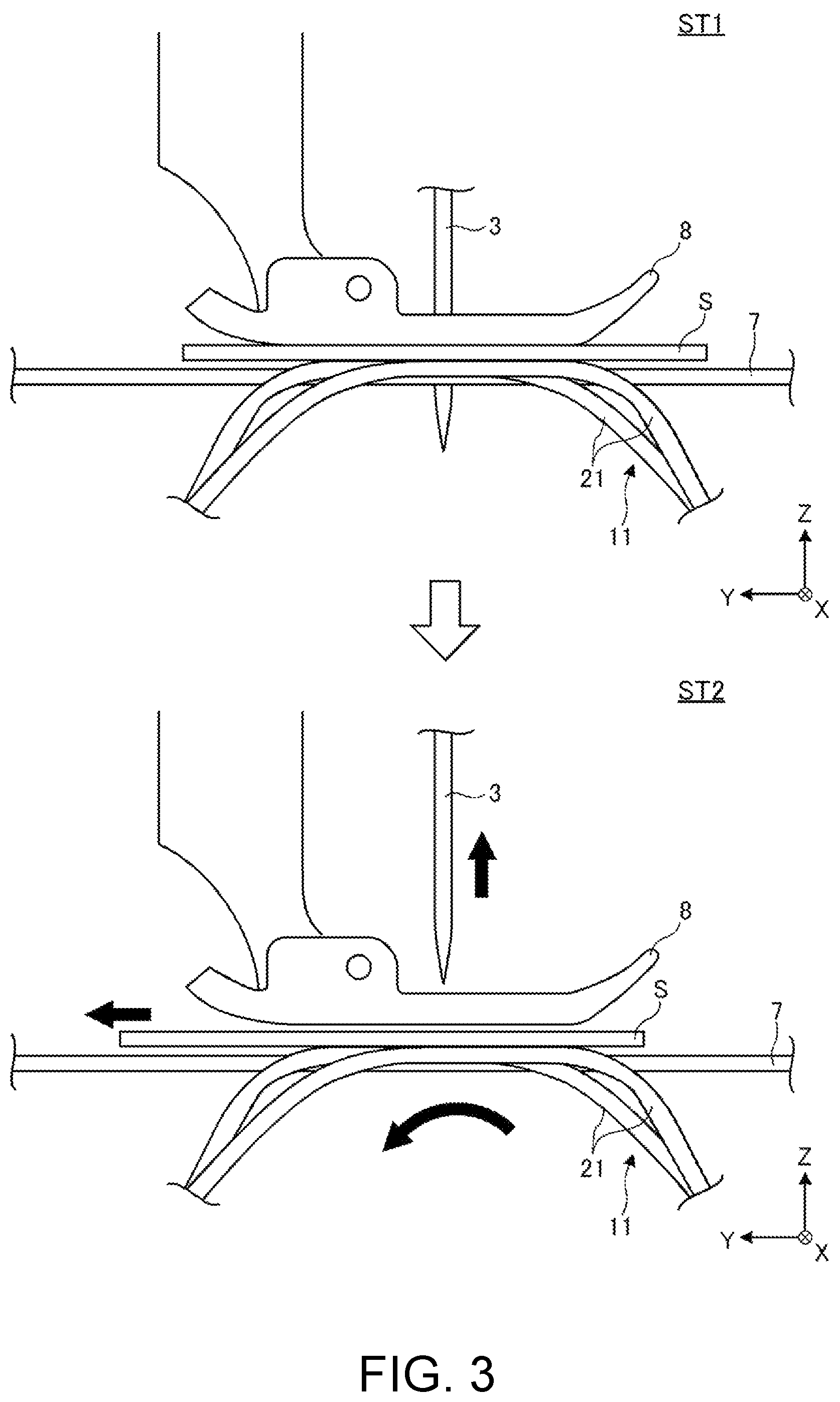 Patent US12351962 Figure 3 – Sewing machine