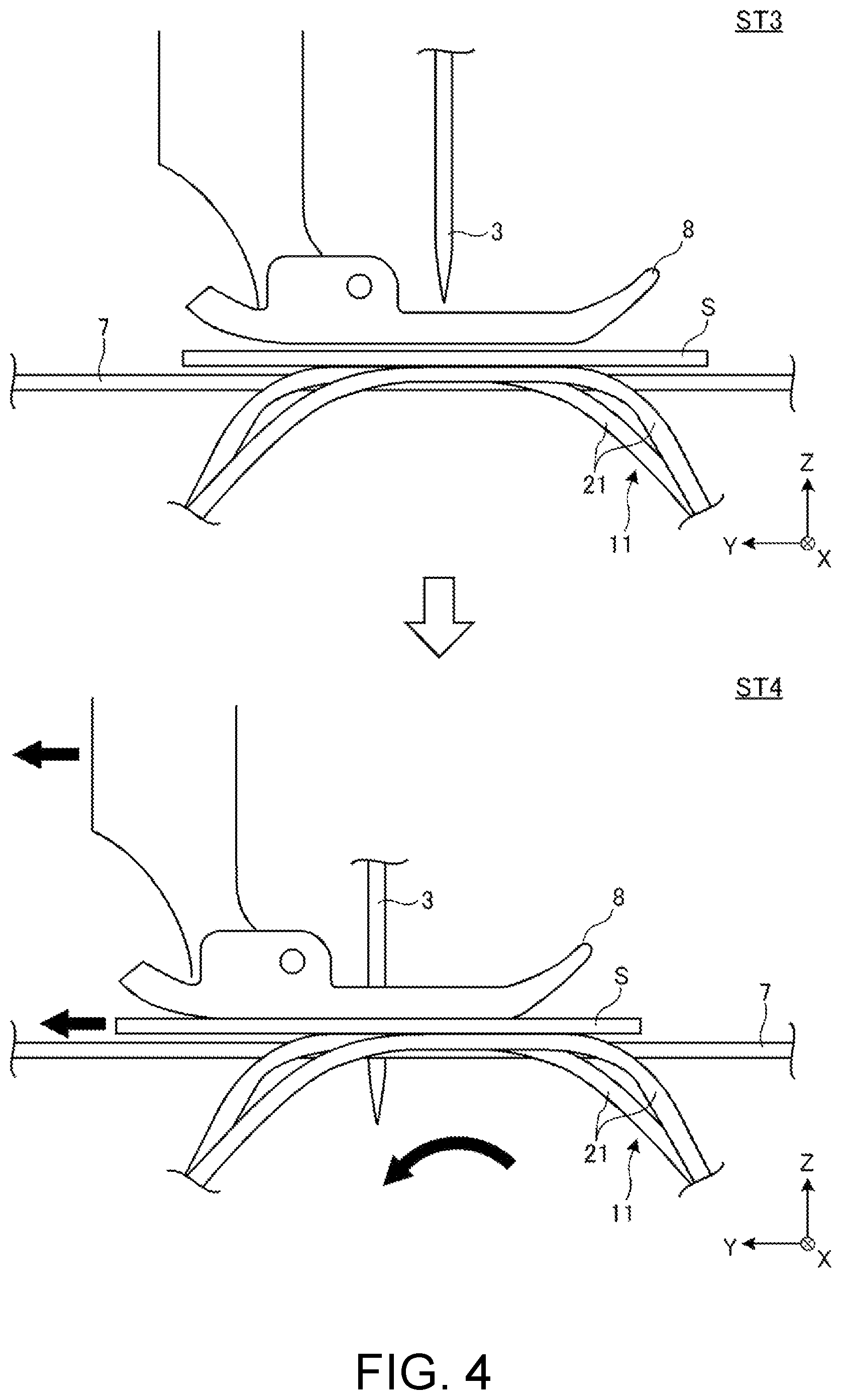 Patent US12351962 Figure 4 – Sewing machine