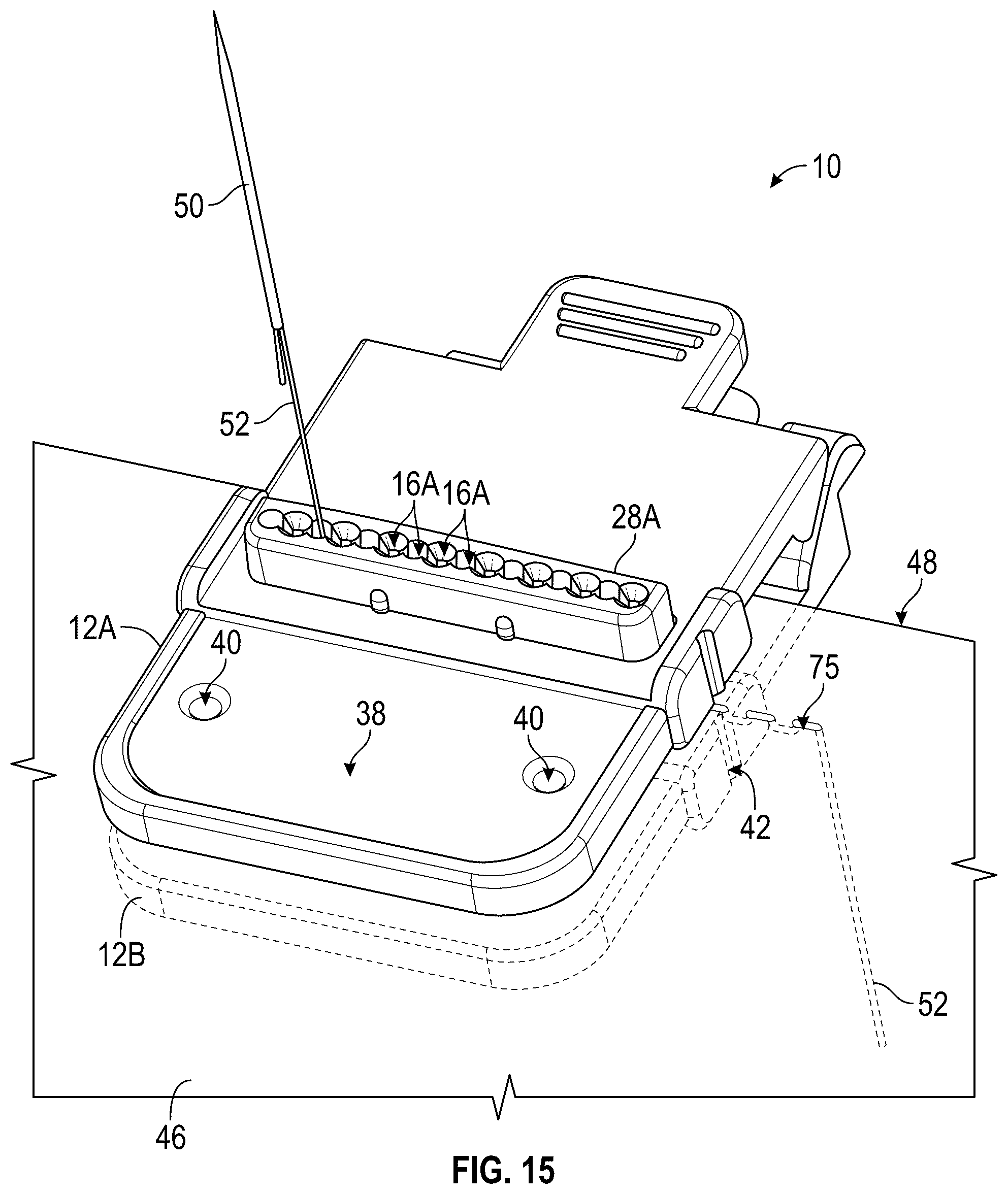 Patent US12351963 Figure 11 – Manual sewing stitch guide tool and method of use thereof