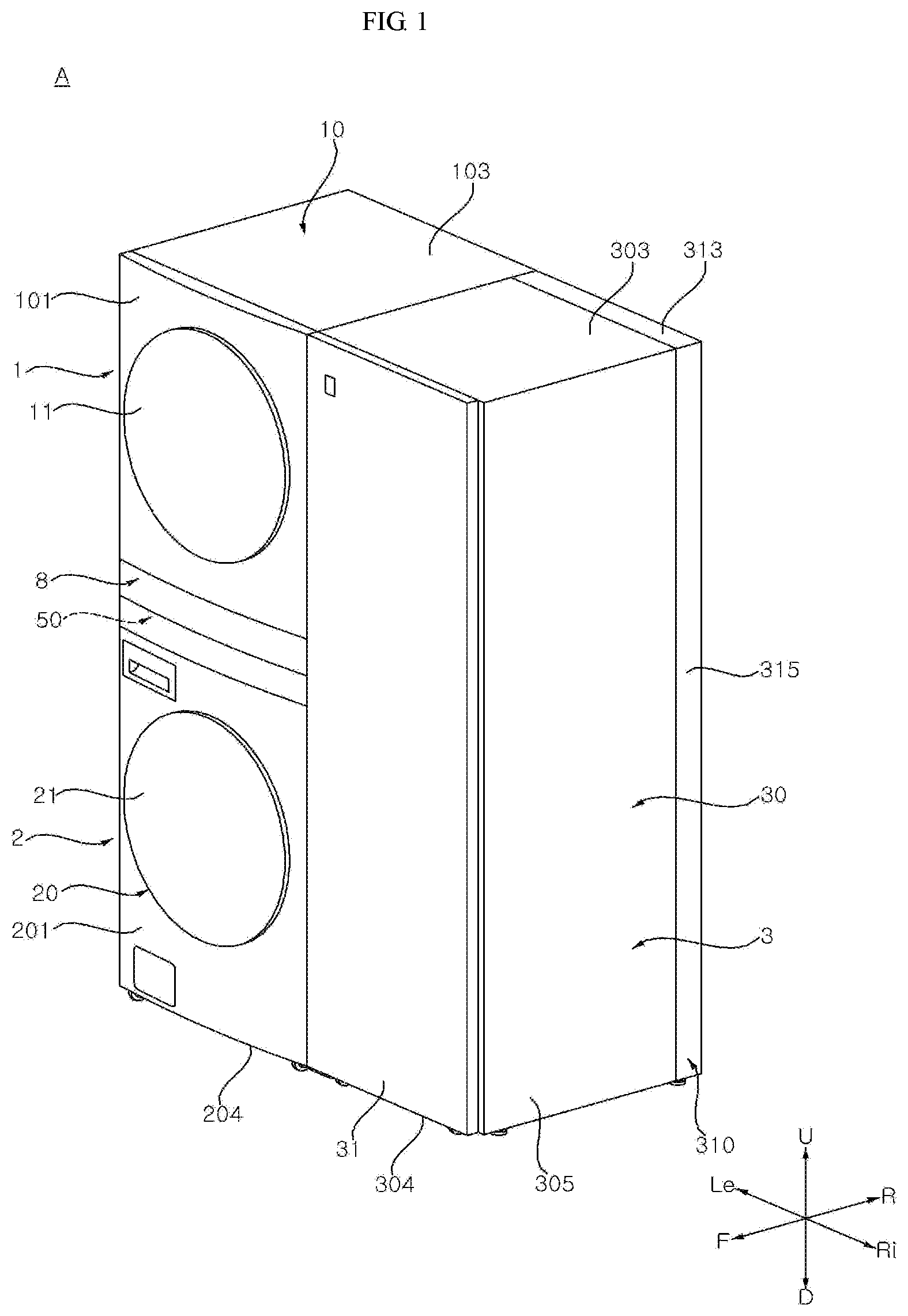 Patent US12351965 Figure 1 – Laundry treating apparatus