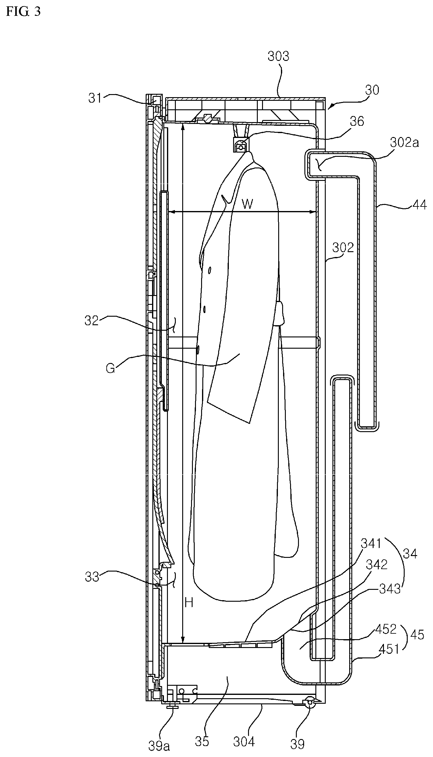 Patent US12351965 Figure 3 – Laundry treating apparatus
