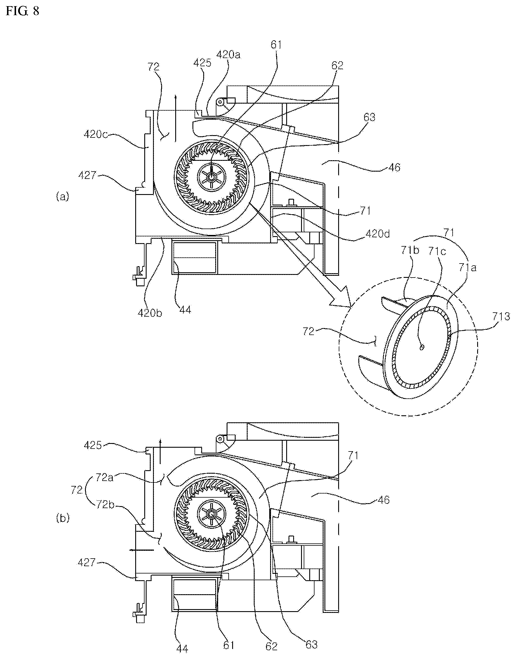 Patent US12351965 Figure 8 – Laundry treating apparatus
