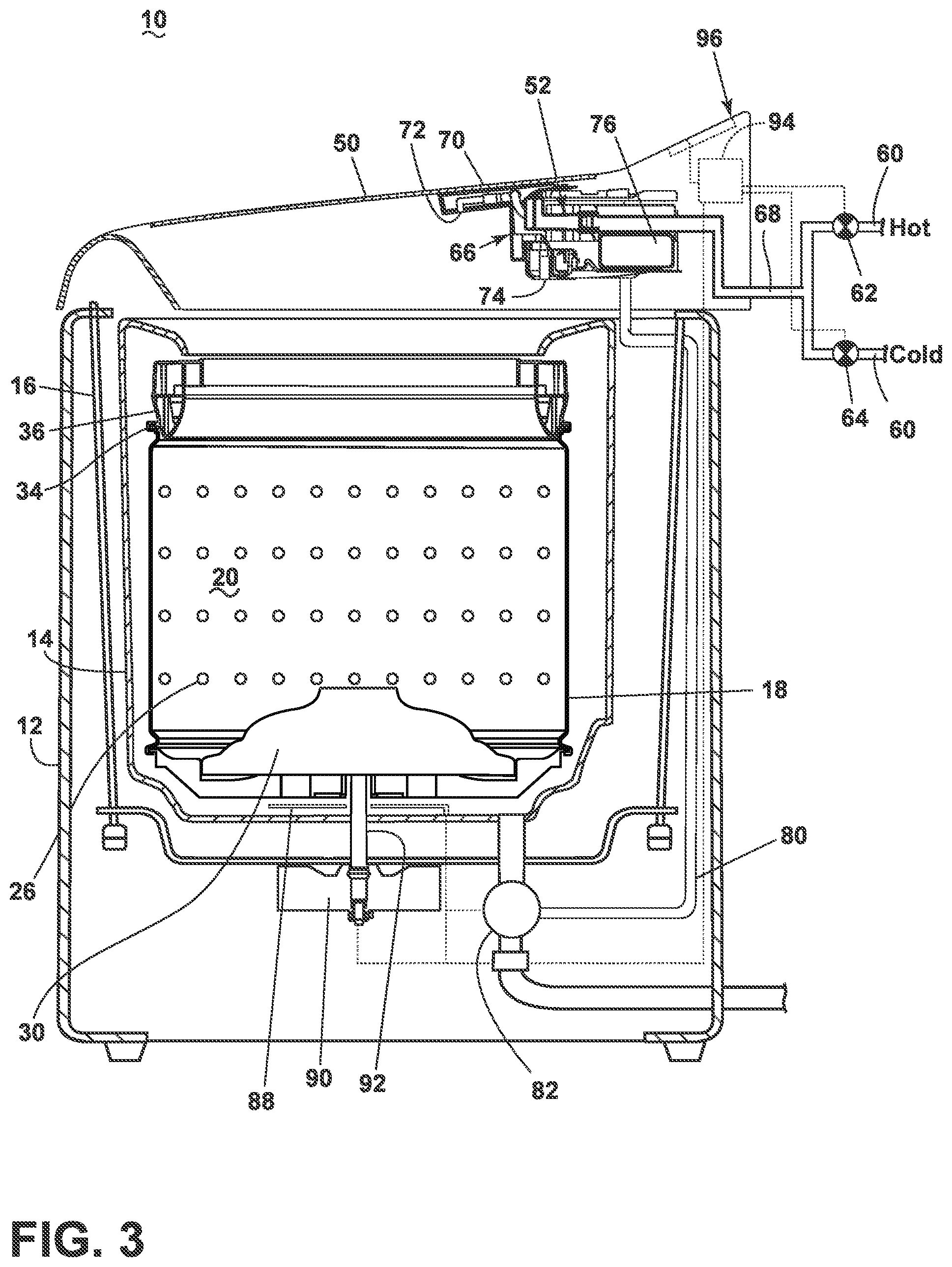 Patent US12351966 Figure 3 – Laundry treating system and kit for use with a laundry treating appliance