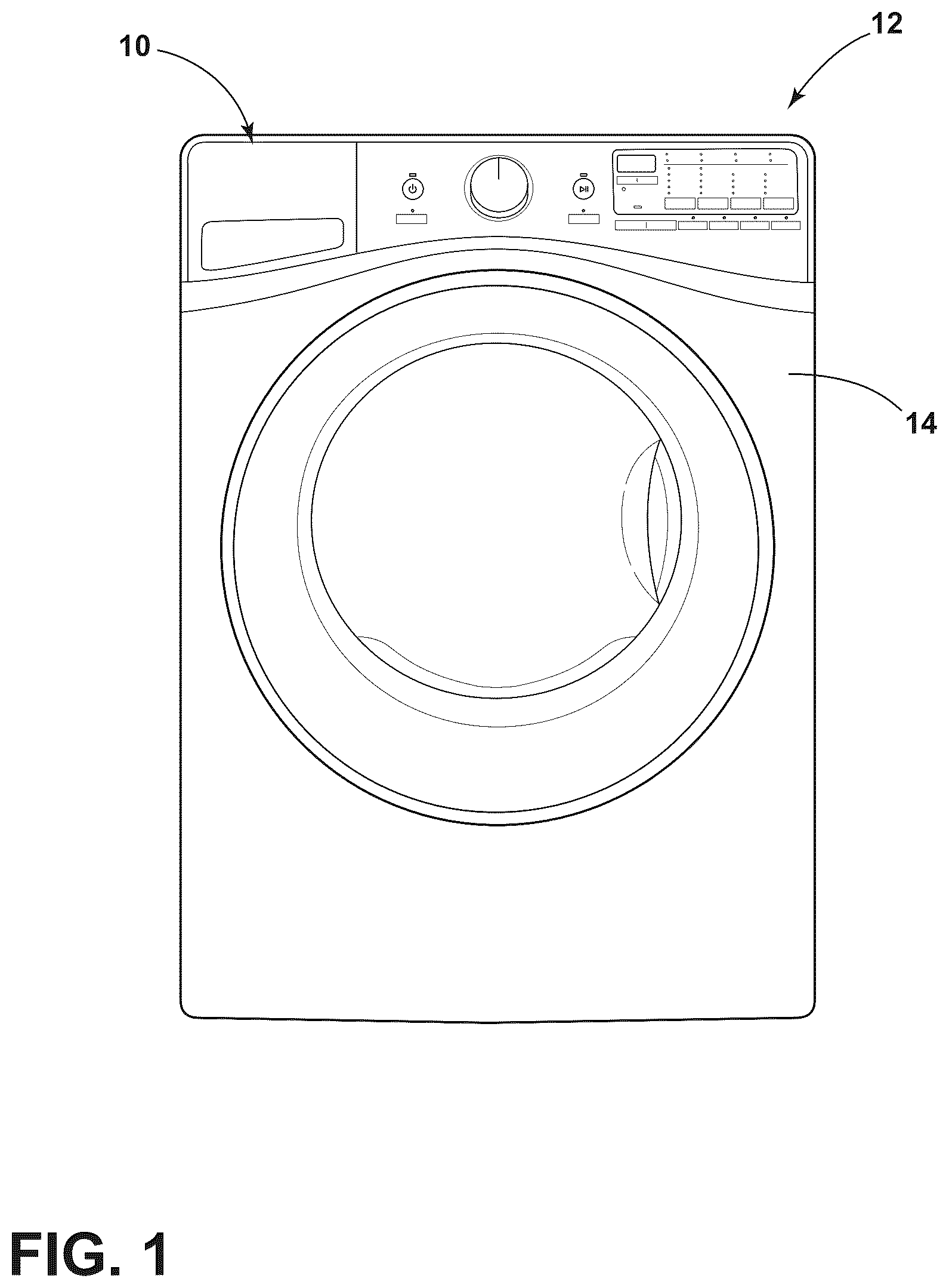 Patent US12351970 Figure 1 – Dispensing assembly for appliance