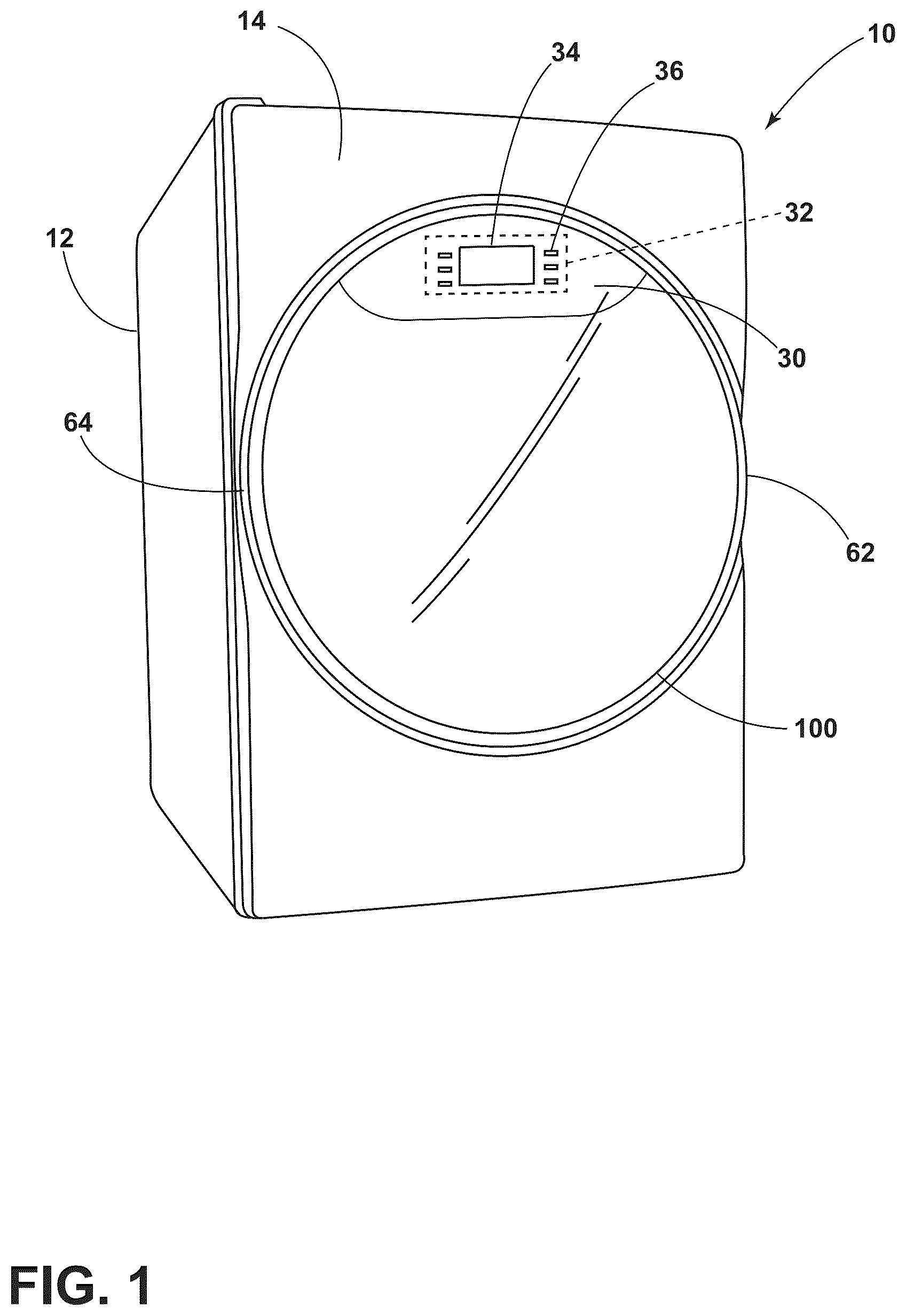 Patent US12351973 Figure 1 – Door assembly for a laundry treating appliance