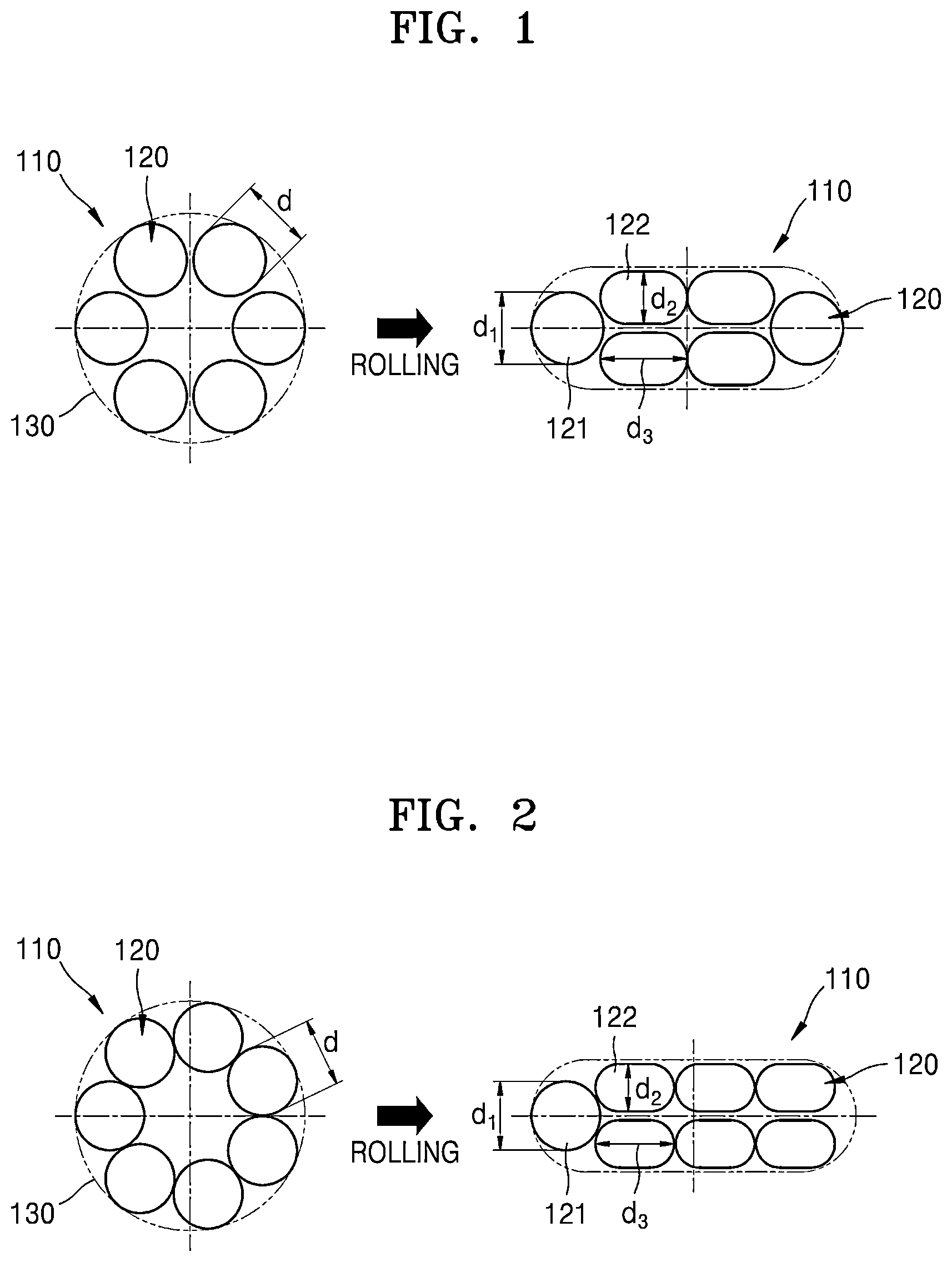 Patent US12351979 Figure 1 – Steel cord for tire belt ply reinforcement