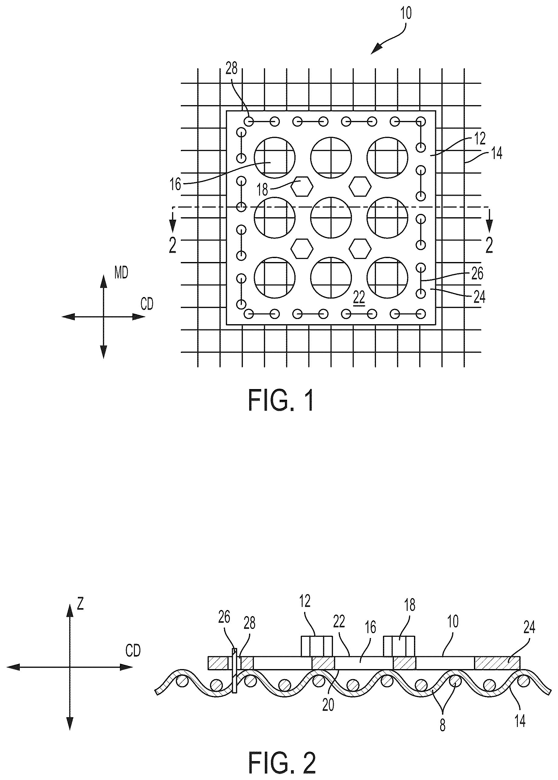 Patent US12351984 Figure 1 – Deflecting member for making fibrous structures