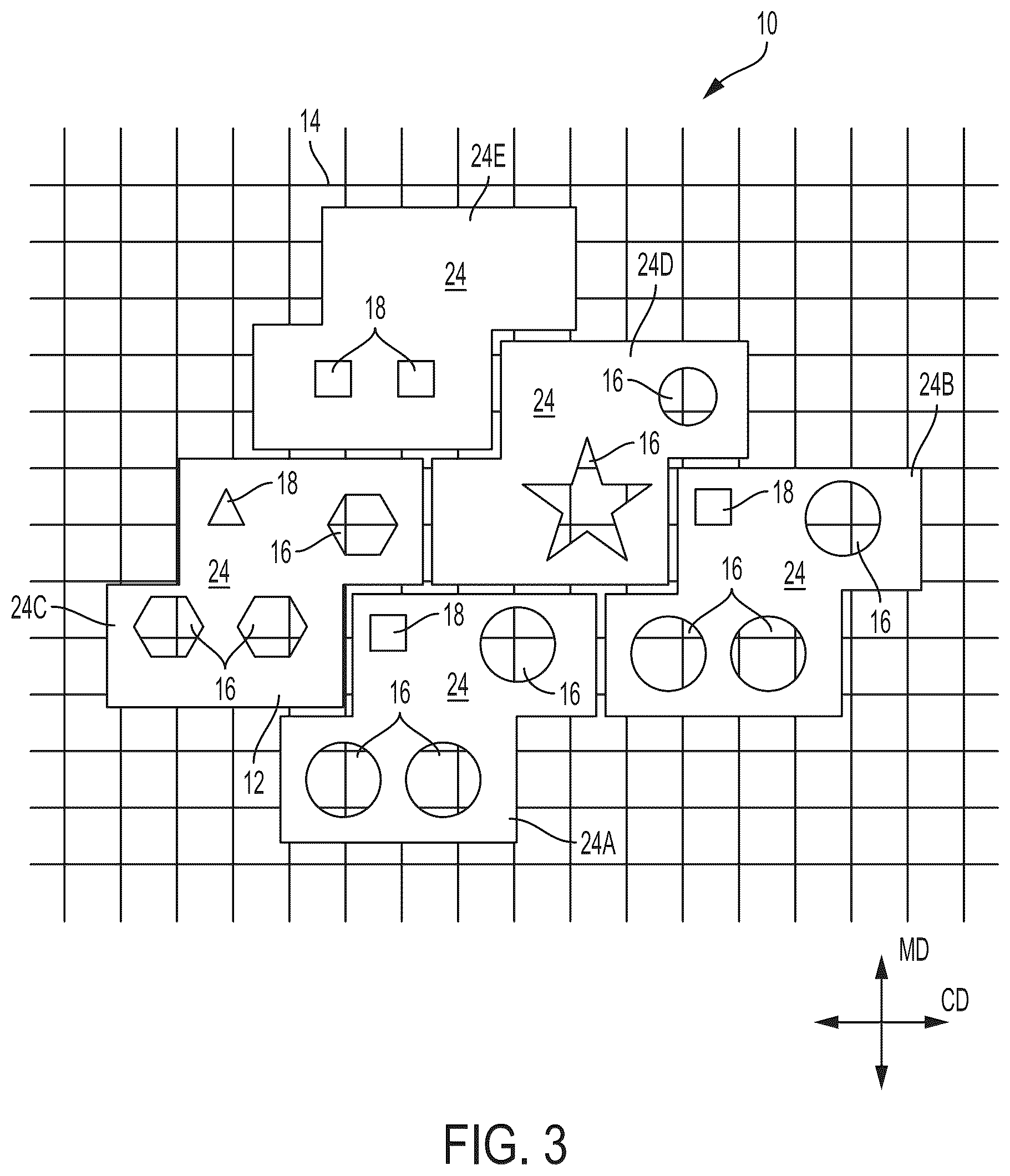Patent US12351984 Figure 2 – Deflecting member for making fibrous structures