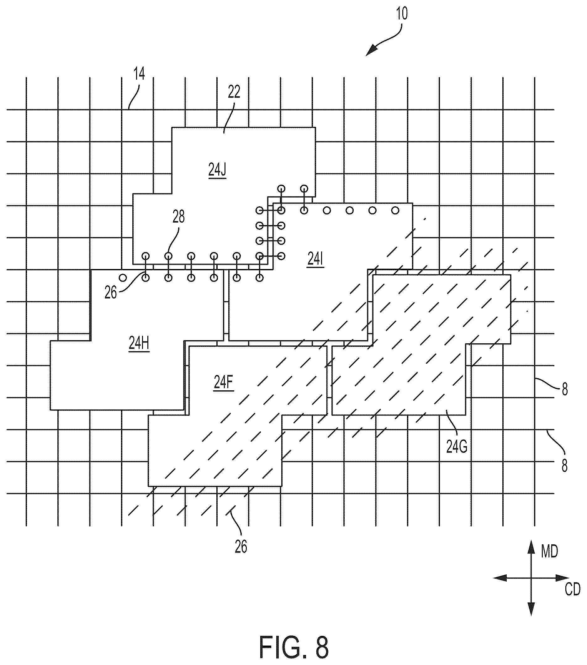 Patent US12351984 Figure 6 – Deflecting member for making fibrous structures
