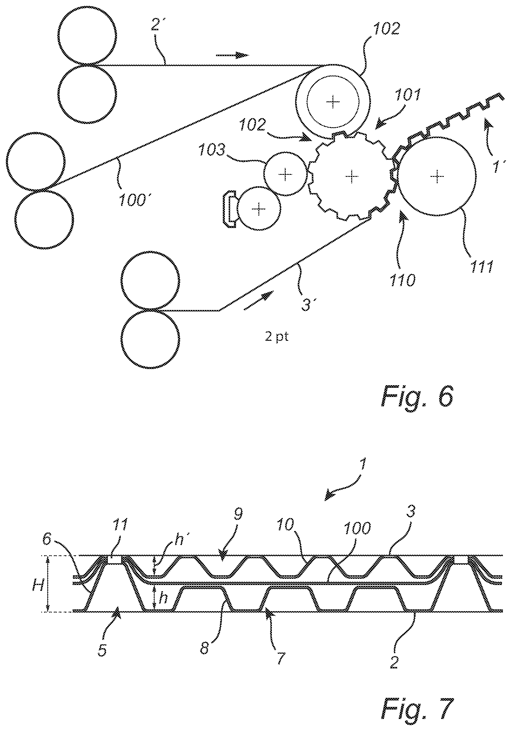 Patent US12351986 Figure 4 – Tissue product and method and apparatus for producing same